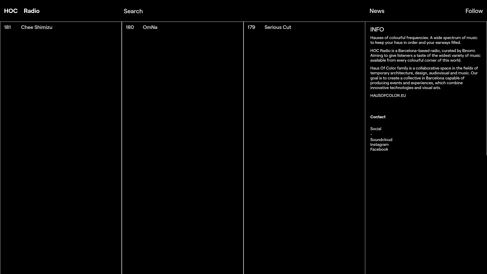 HOC Radio Minimalist Vertical Grid
