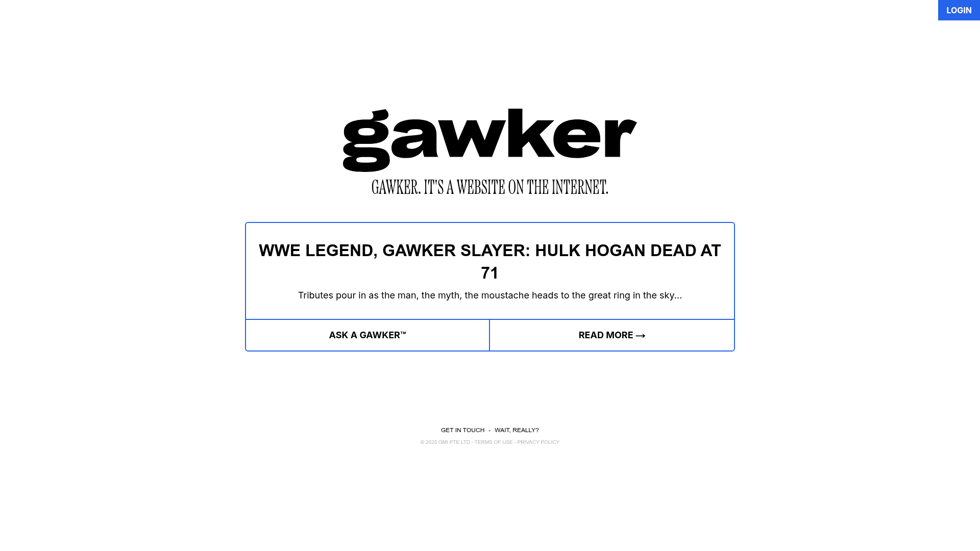 Gawker Minimalist News Landing Page