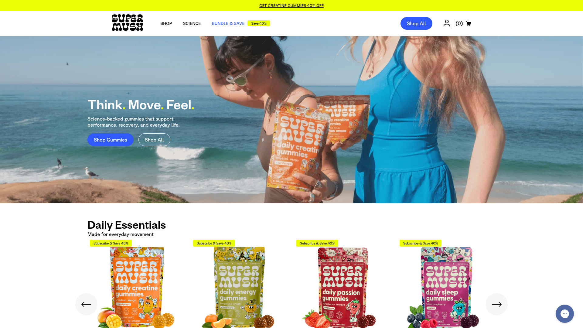 SuperMush Mushroom E-commerce Storefront