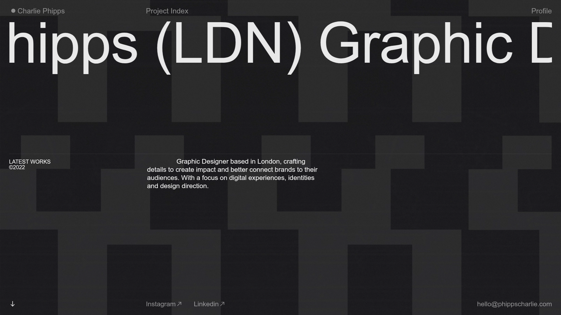 Charlie Phipps Portfolio Hero Layout