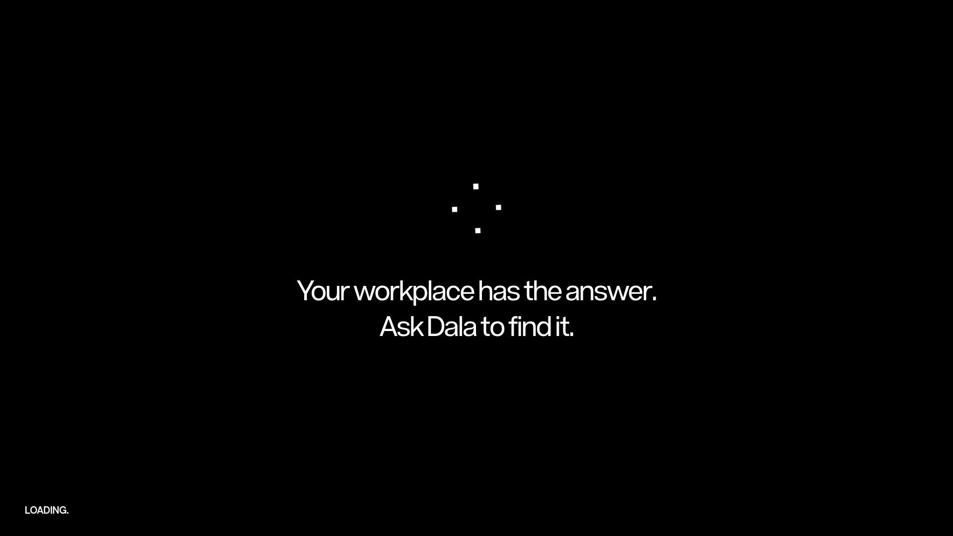 Dala AI Animated Loading Landing Page