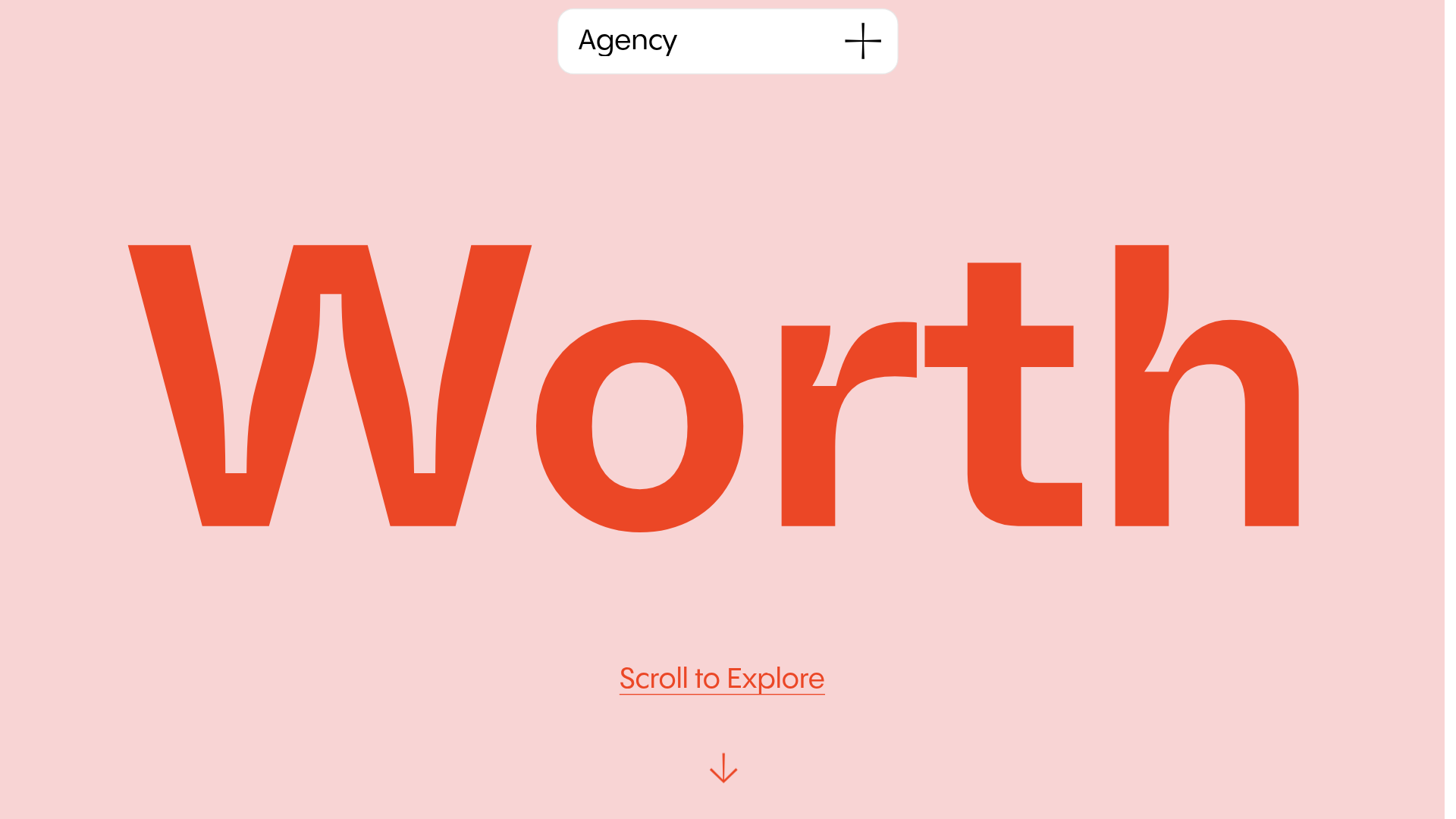 Worth Agency Minimalist Portfolio Landing