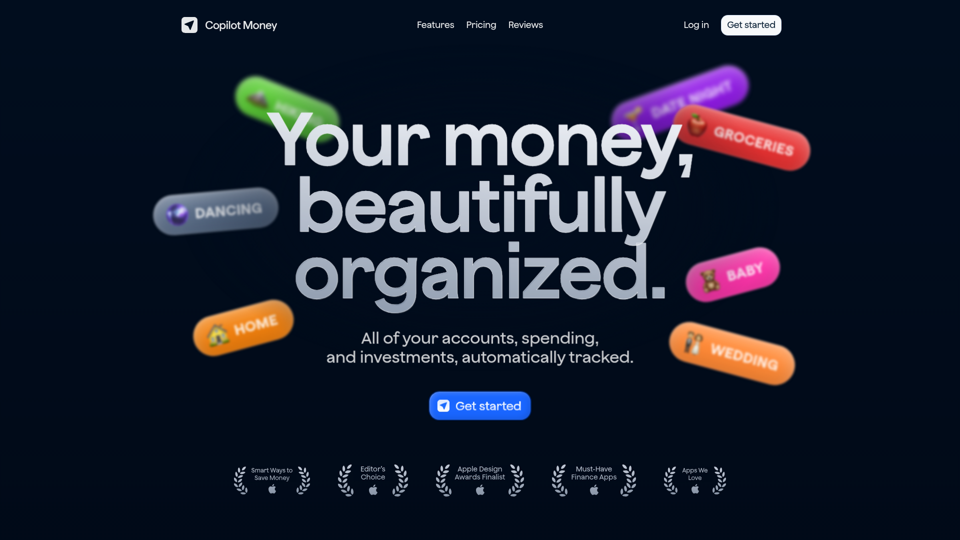 Copilot Money Finance Landing Page