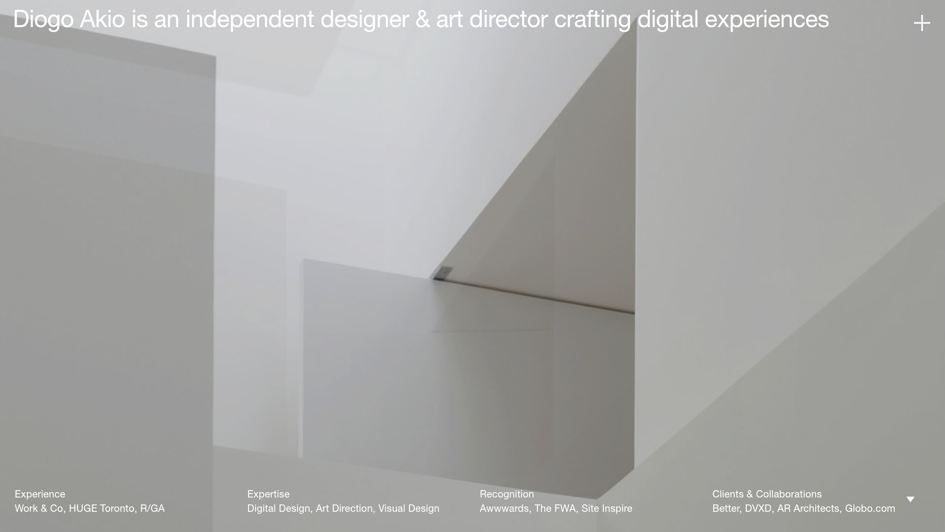 Diogo Akio Minimalist Portfolio Landing