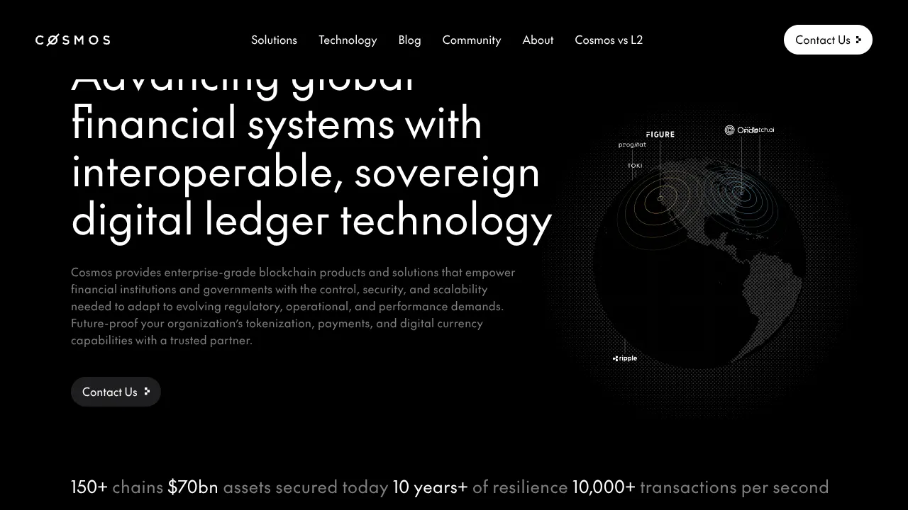 Cosmos Network Enterprise Landing Page