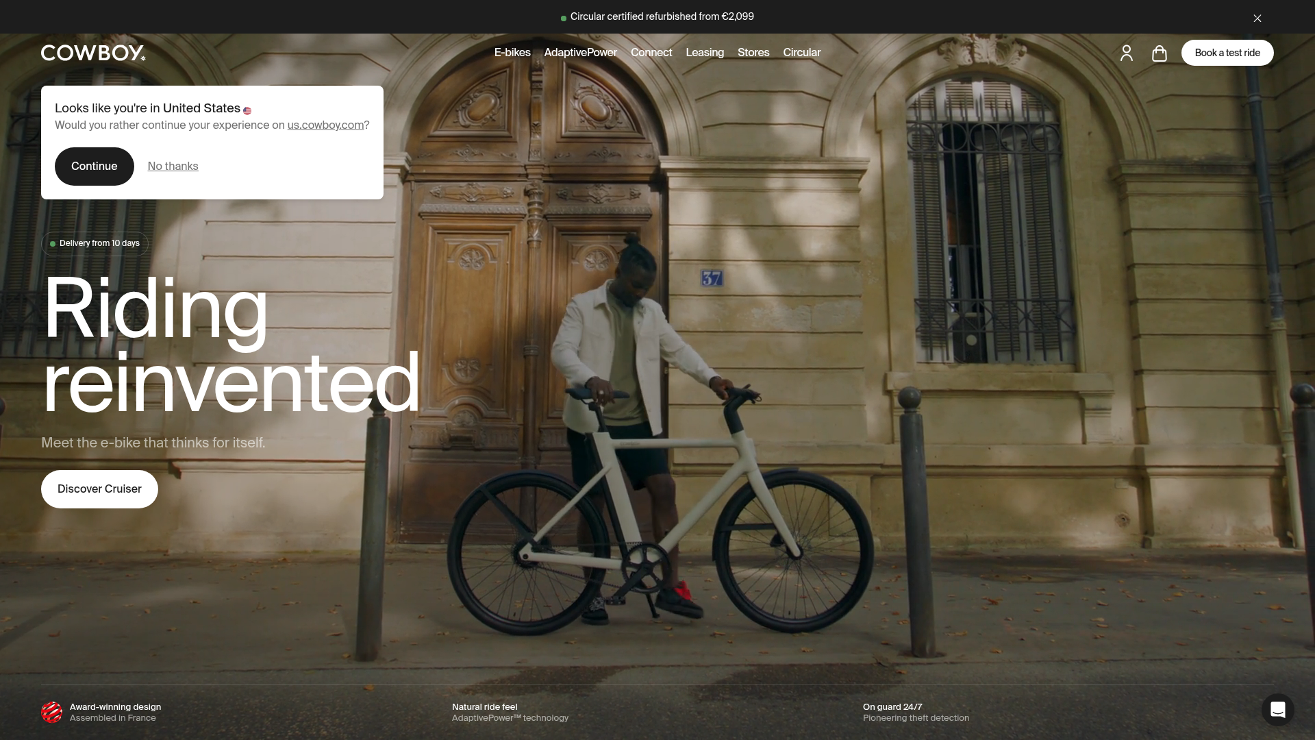 Cowboy E-bikes Landing Page