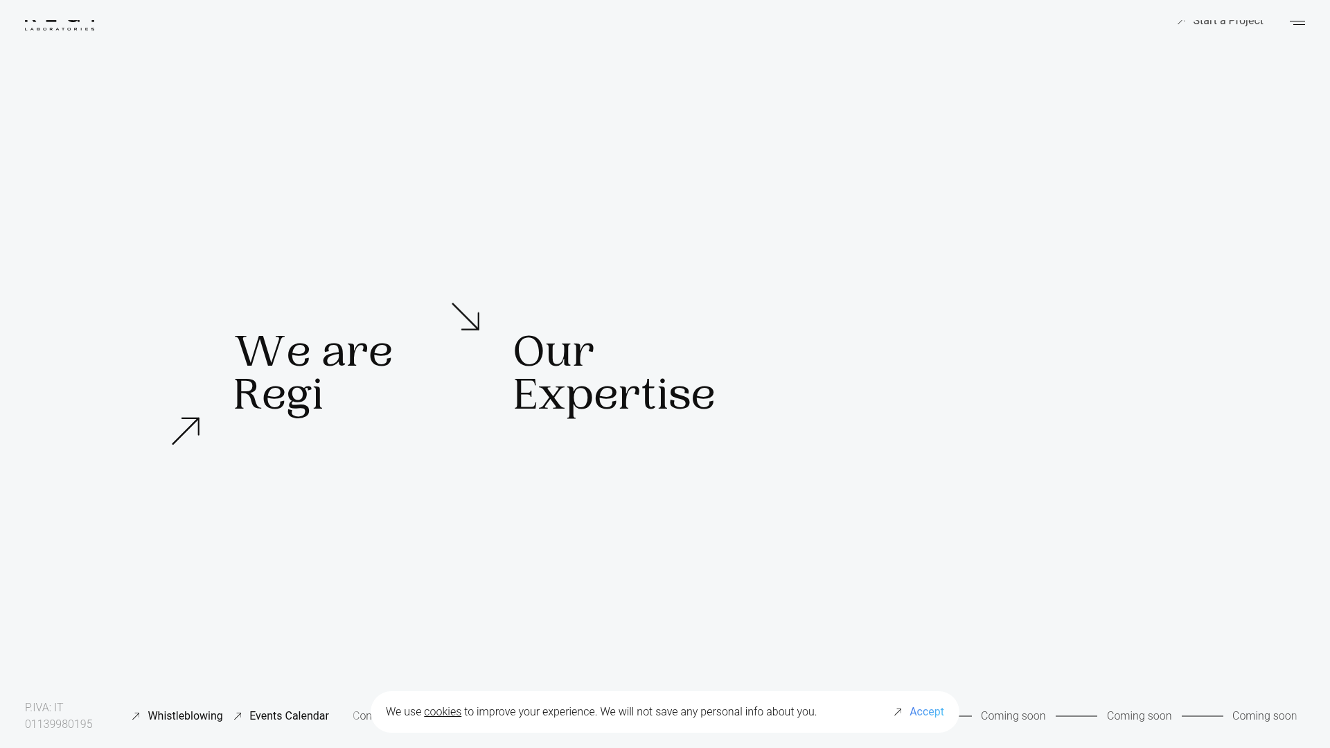 Regi Laboratories Minimalist Multi-Directional Landing Page