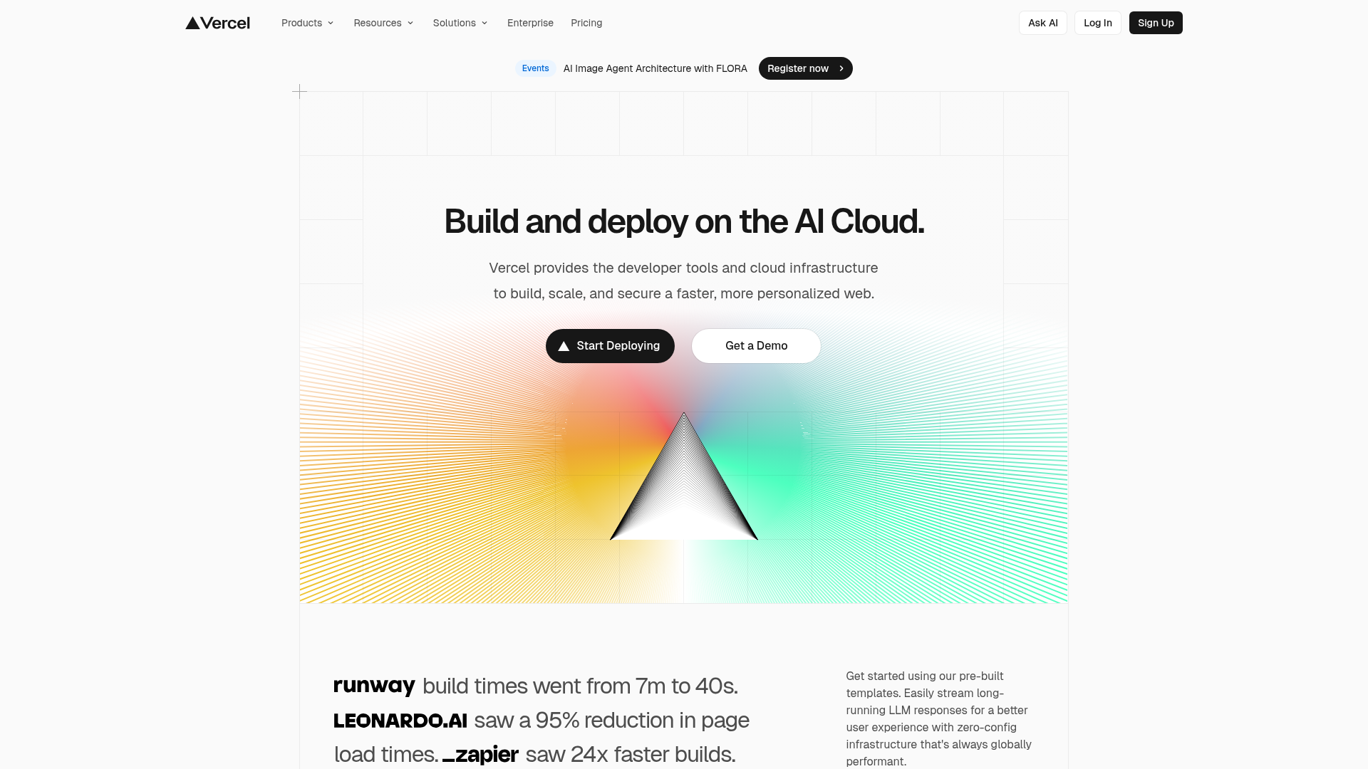 Vercel AI Cloud Landing Page