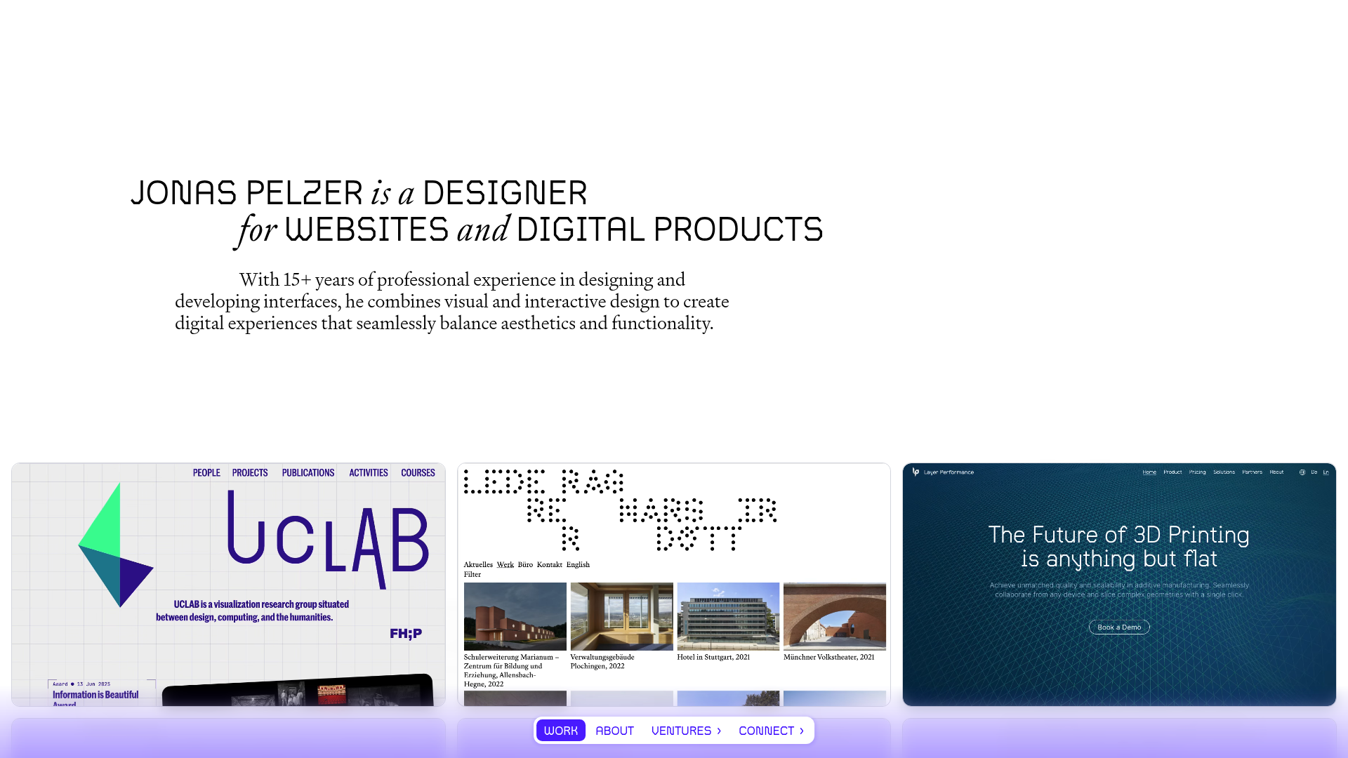 Jonas Pelzer Portfolio Showcase