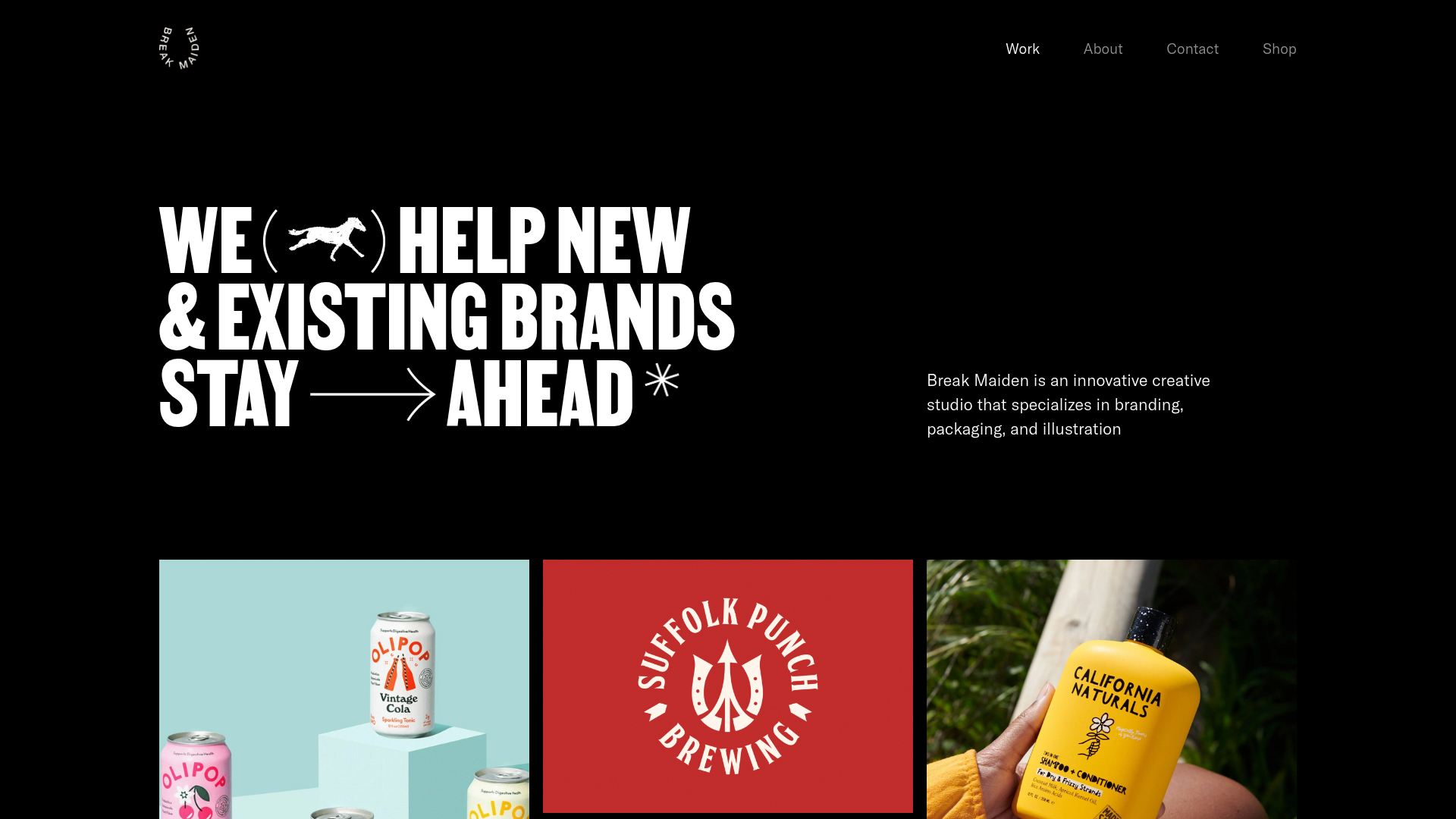 Break Maiden Agency Portfolio Hero