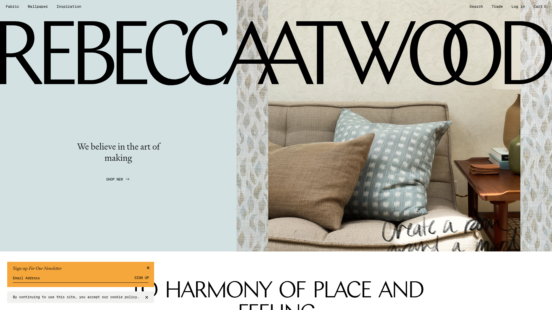 Rebecca Atwood E-commerce Homepage