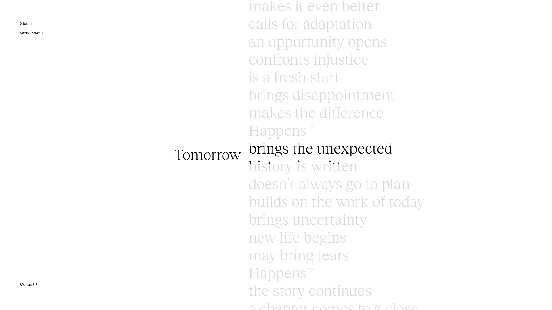 Tomorrow Happens Interactive Portolio