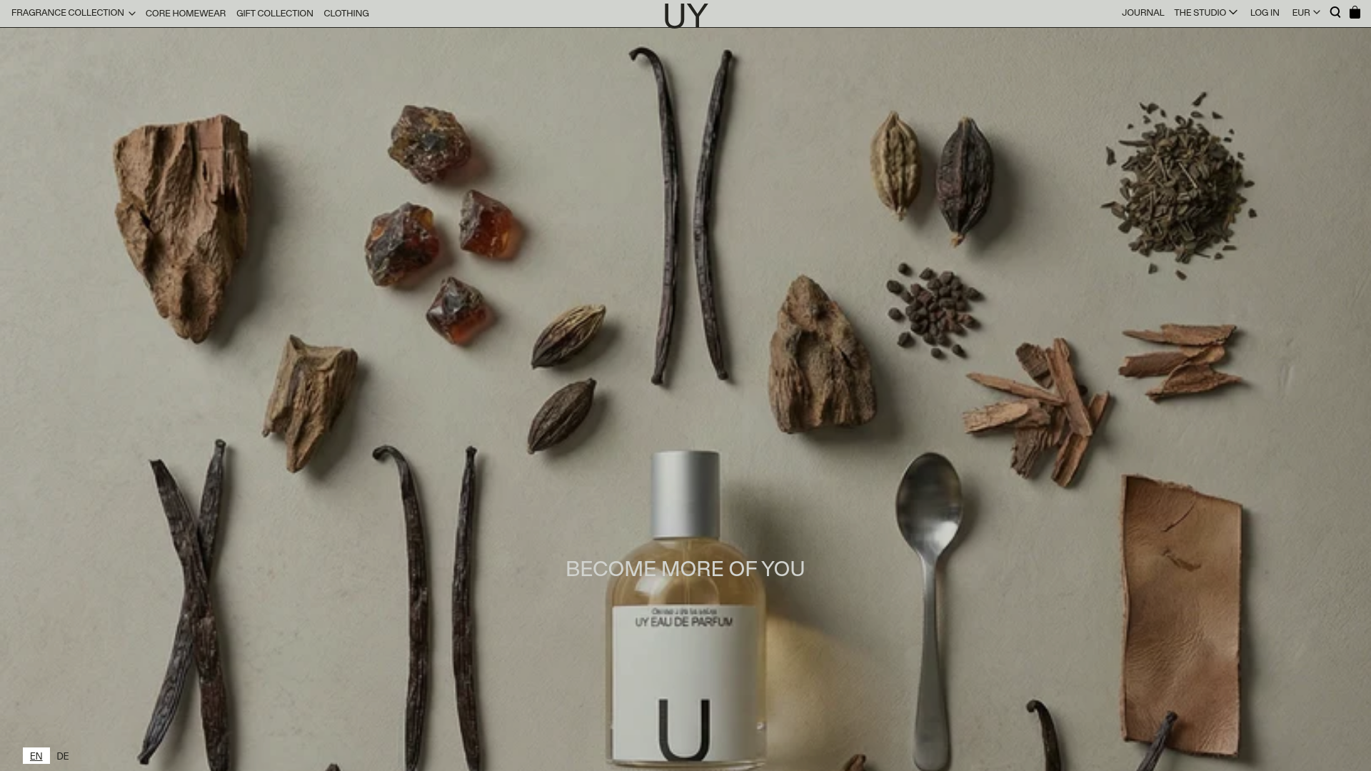 UY Studio Fragrance Landing Page