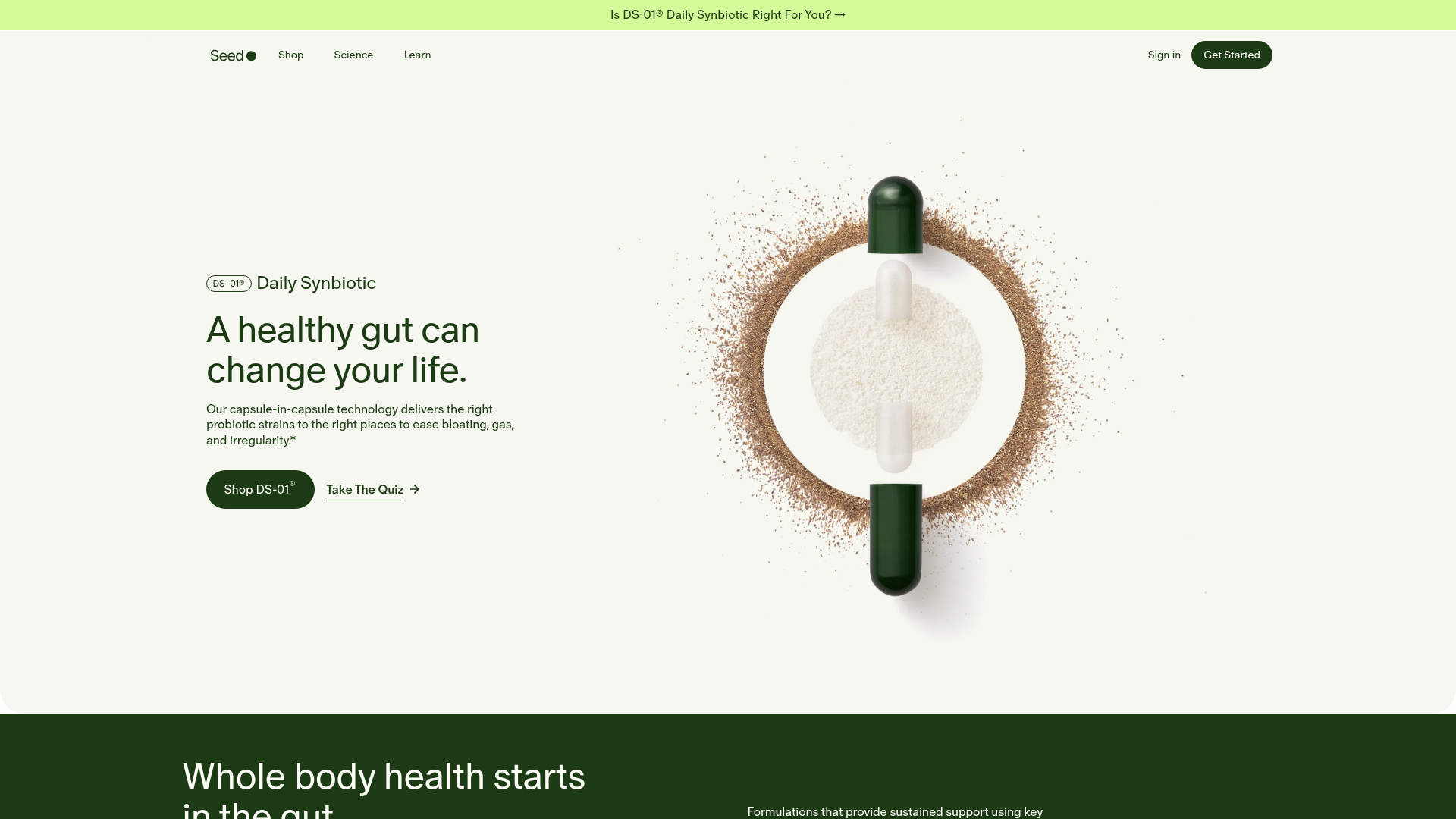 Seed Health Landing Page