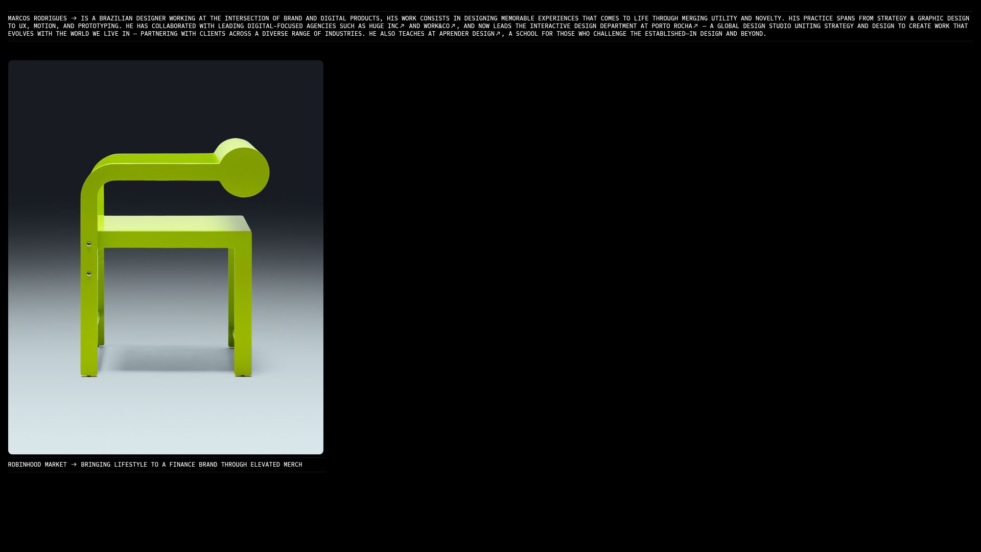 Marcos Rodriguez Minimalist Design Portfolio