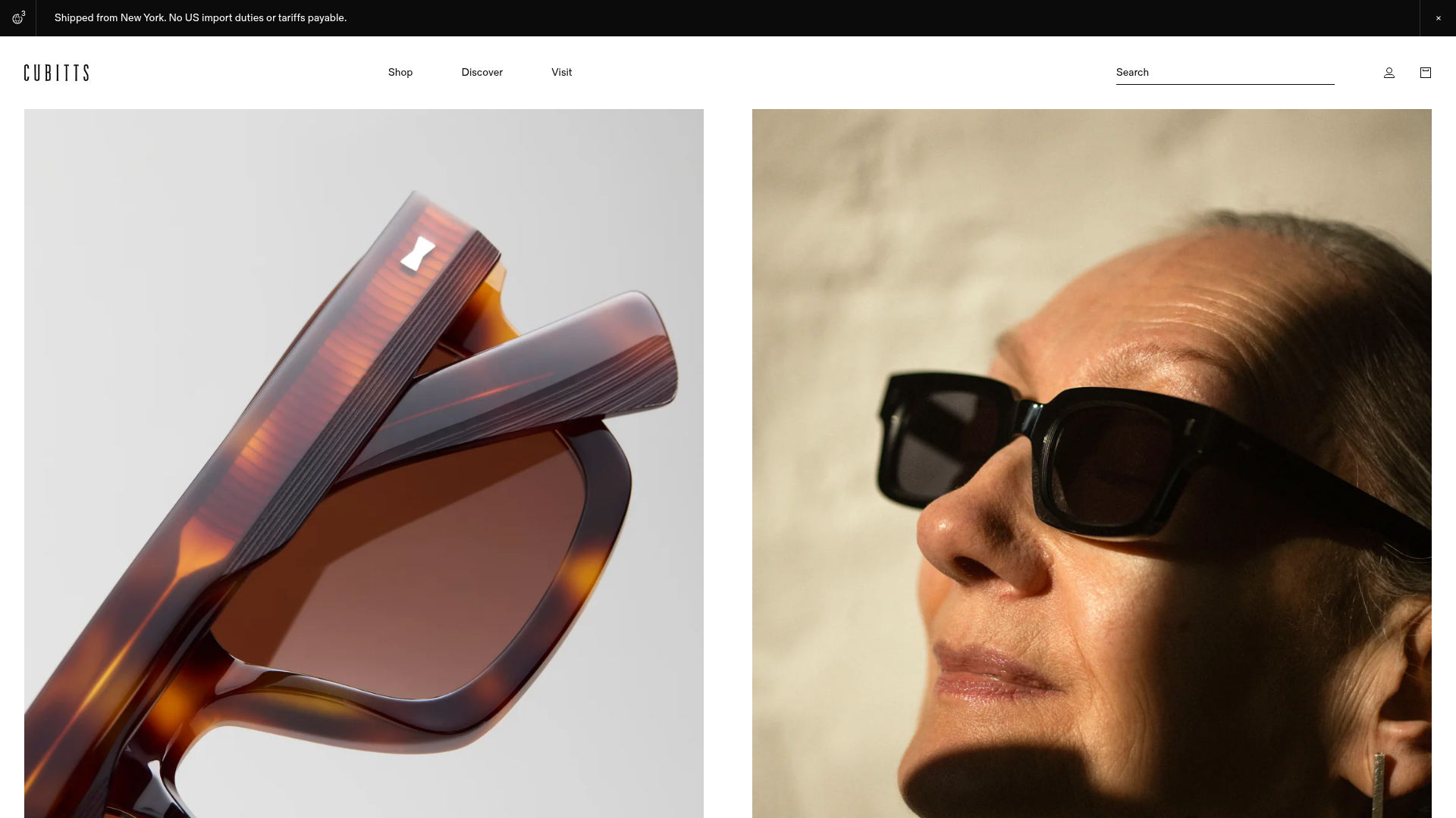 Cubitts Eyewear Minimalist E-commerce Layout