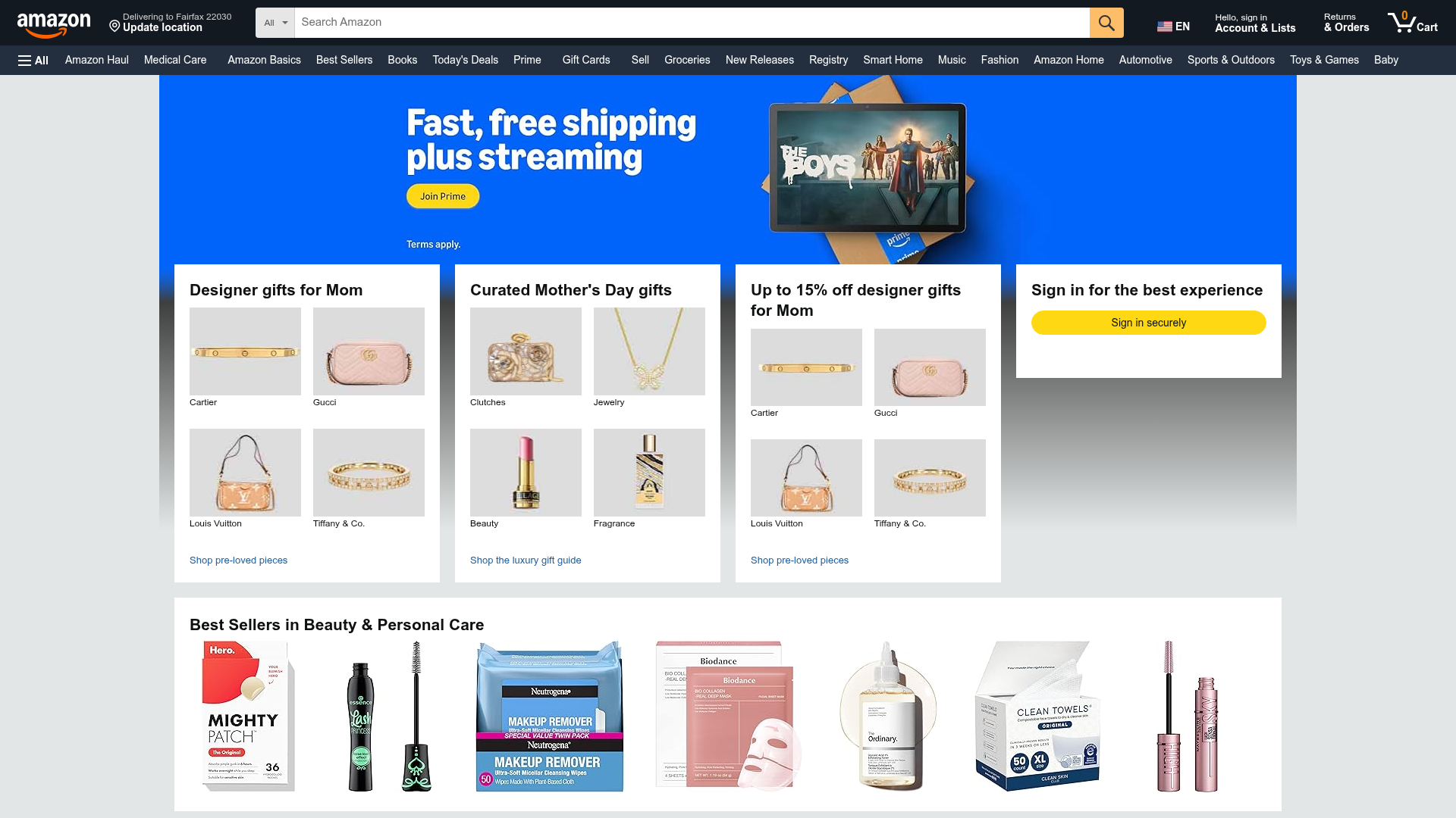 Amazon Marketplace E-commerce Homepage