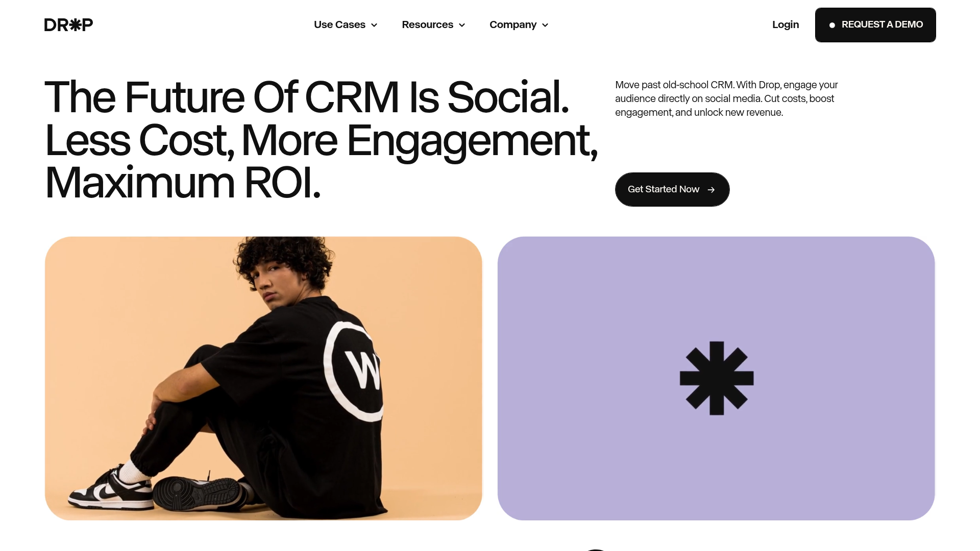 Drop Social CRM Landing Page