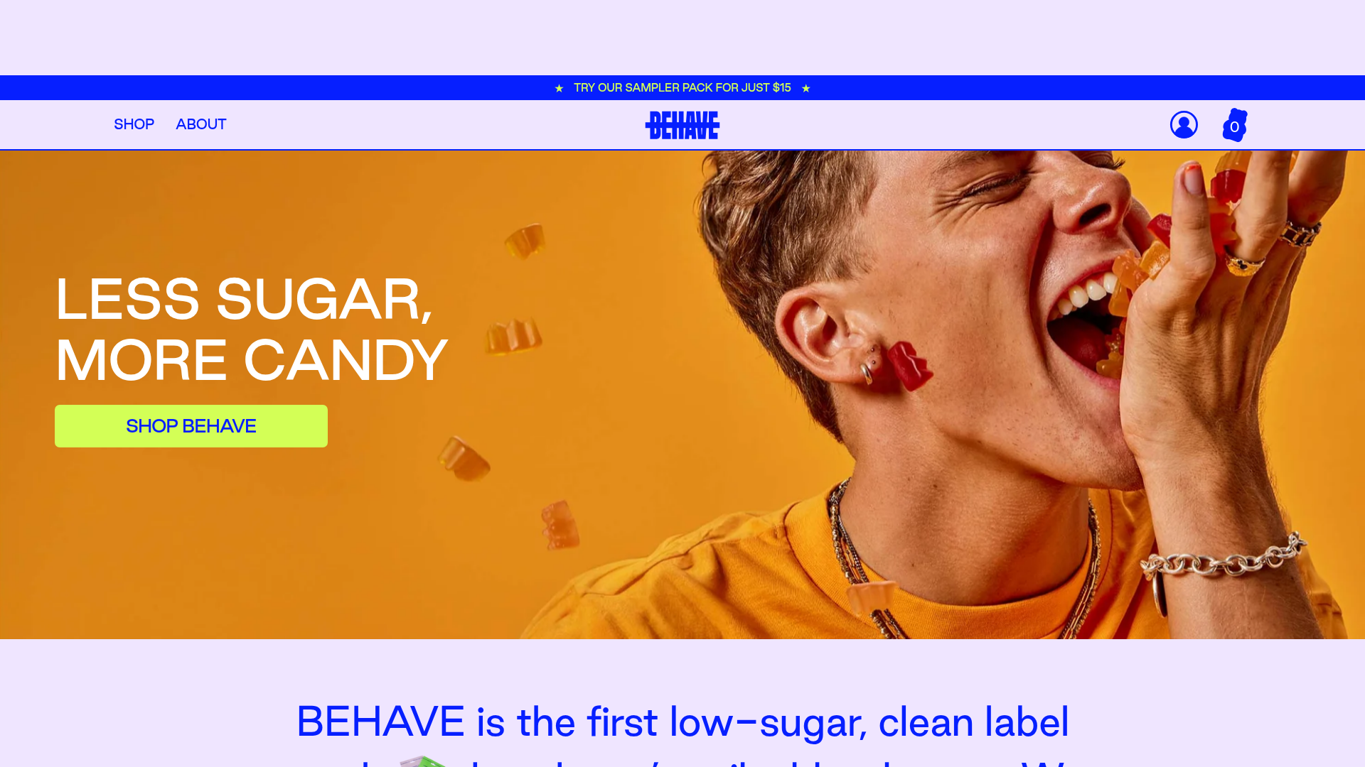 BEHAVE Low-Sugar Candy E-commerce Store