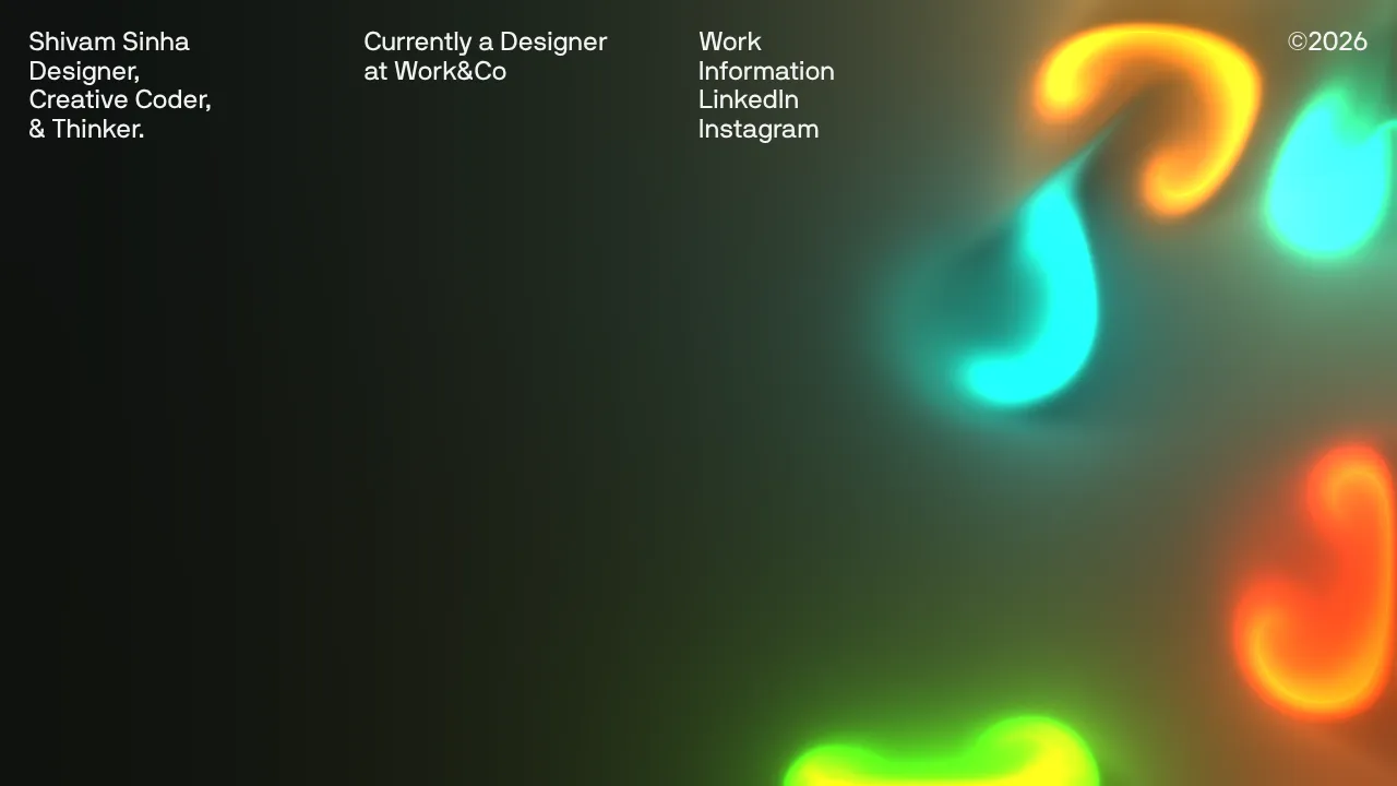 Shivam Sinha Portfolio Hero Landing