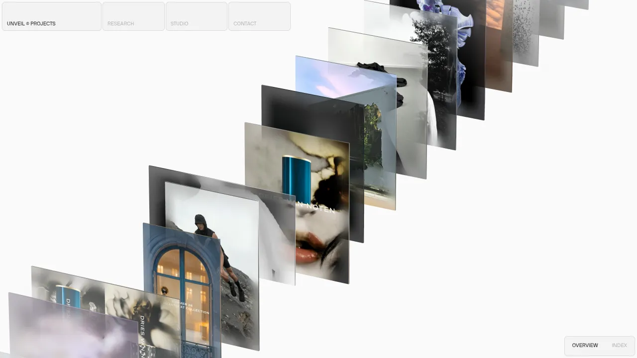 Unveil Creative Studio Three.js Slider