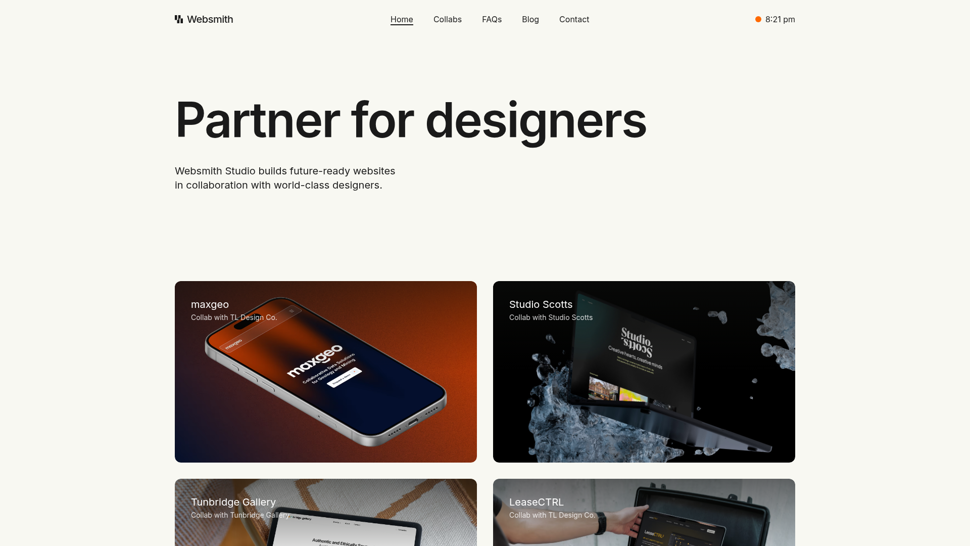 Websmith Studio Portfolio Site Template