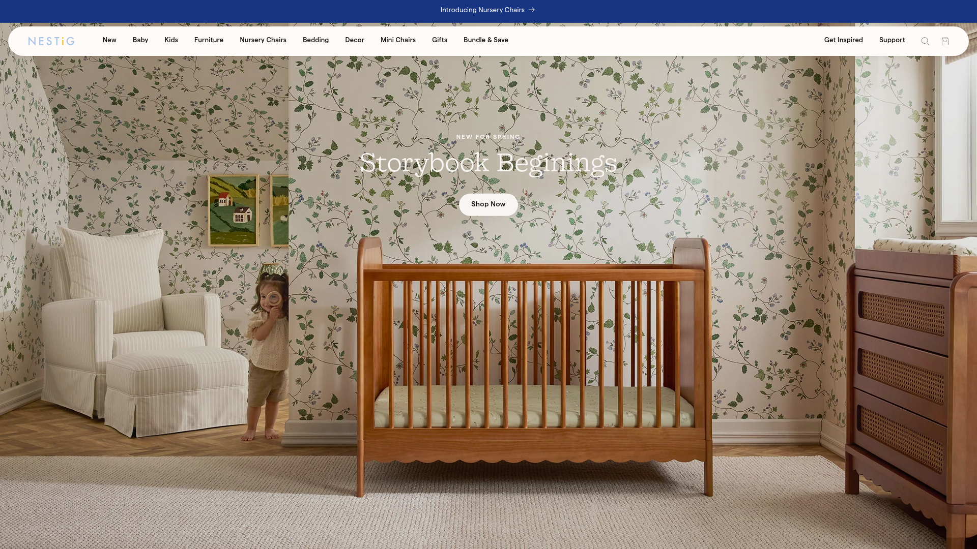 Nestig Nursery E-commerce Hero Template