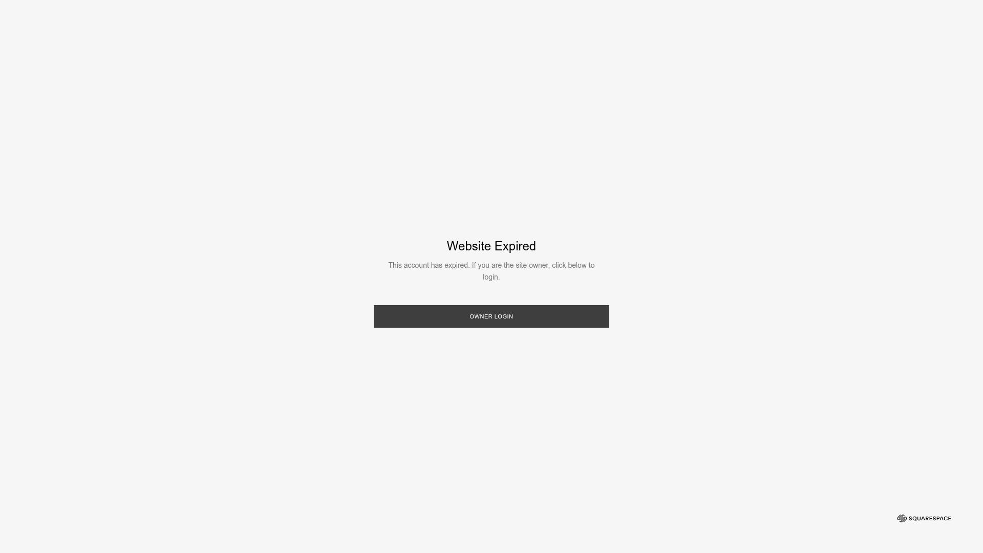Expired Squarespace Account Landing Page