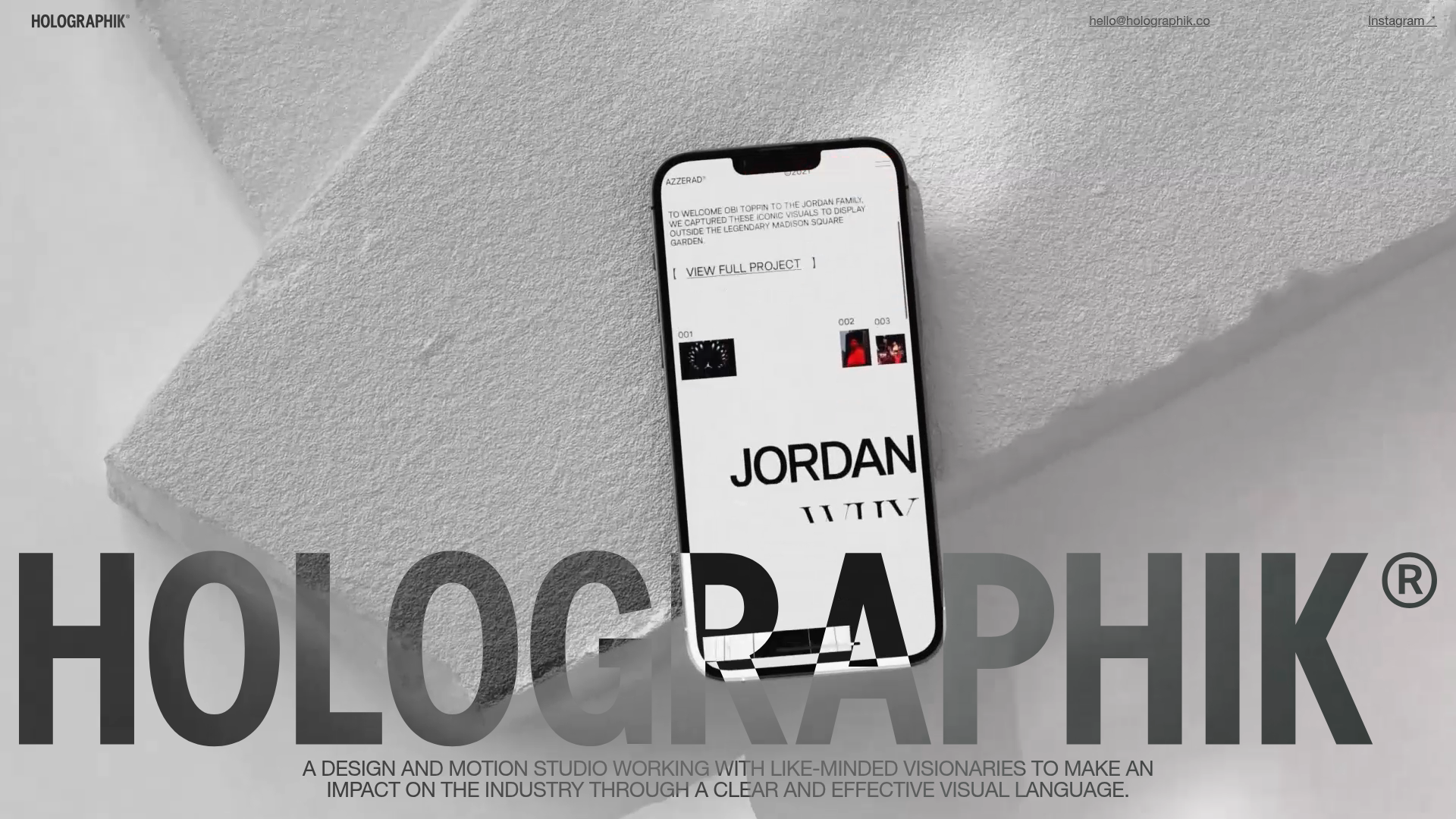 Holographik Agency Portfolio Hero Section