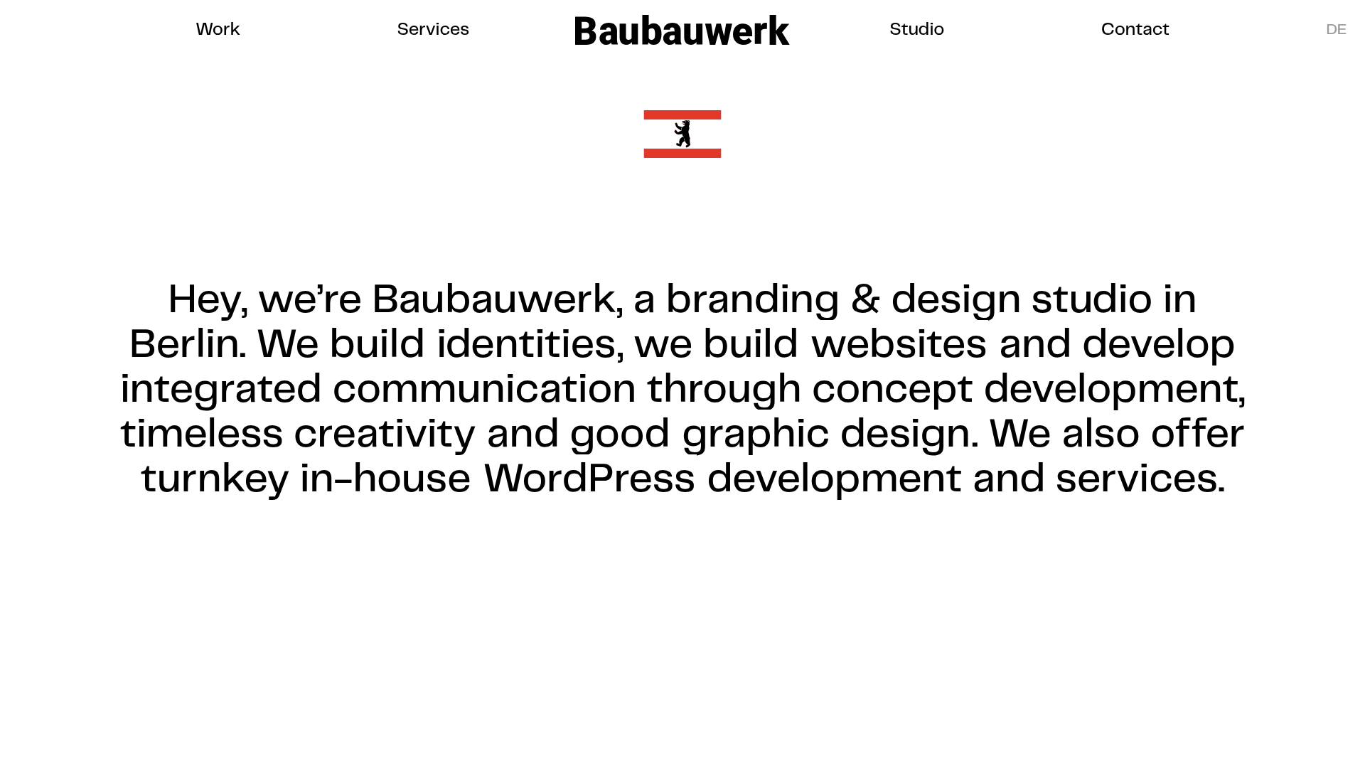Baubauwerk Minimal Agency Portfolio Homepage