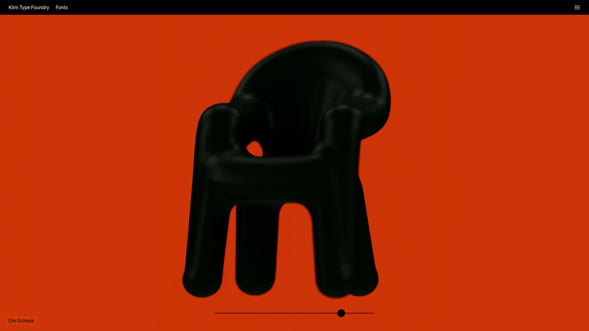 Klim Type Foundry Interactive Typography Landing Page