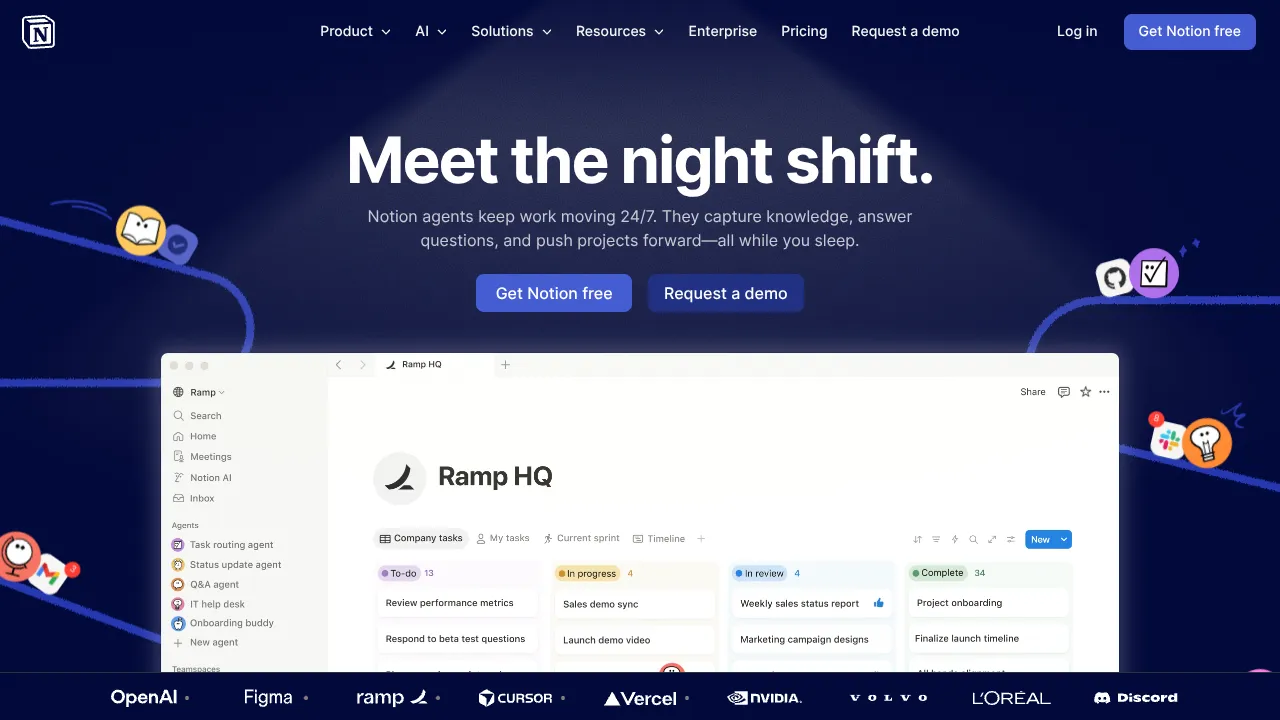 Notion AI Landing Page Design