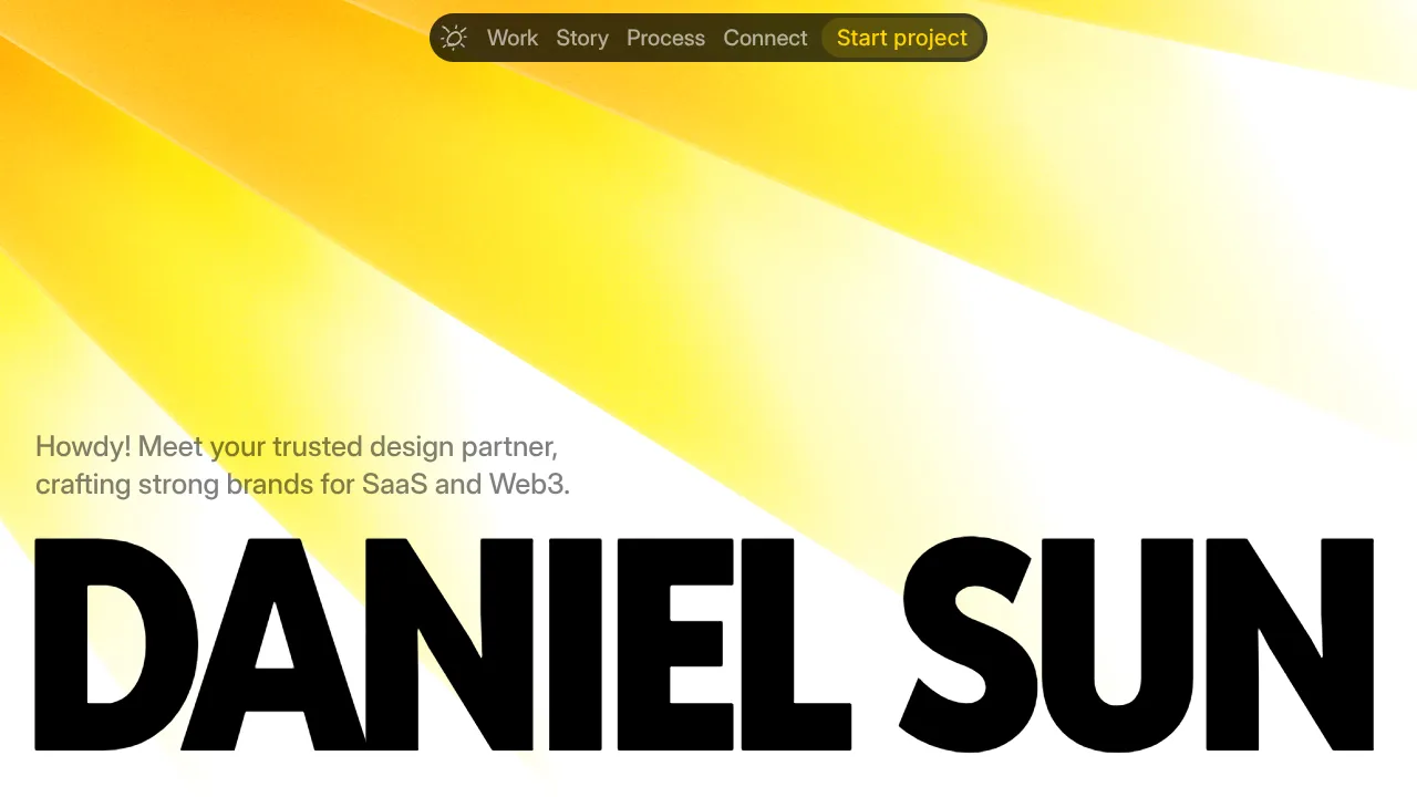 Daniel Sun Portfolio Landing Page