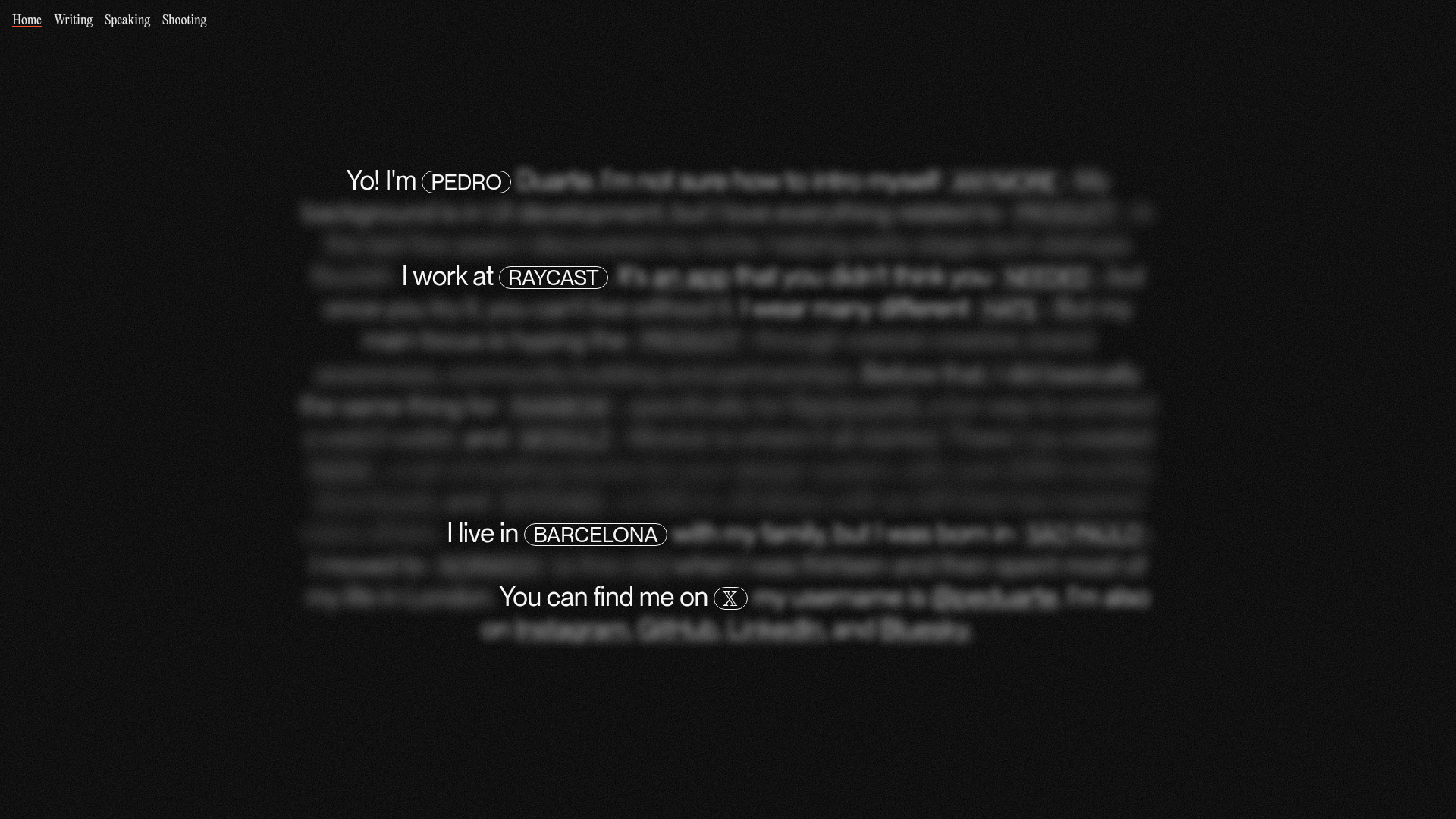 Pedro Duarte Personal Portfolio Site