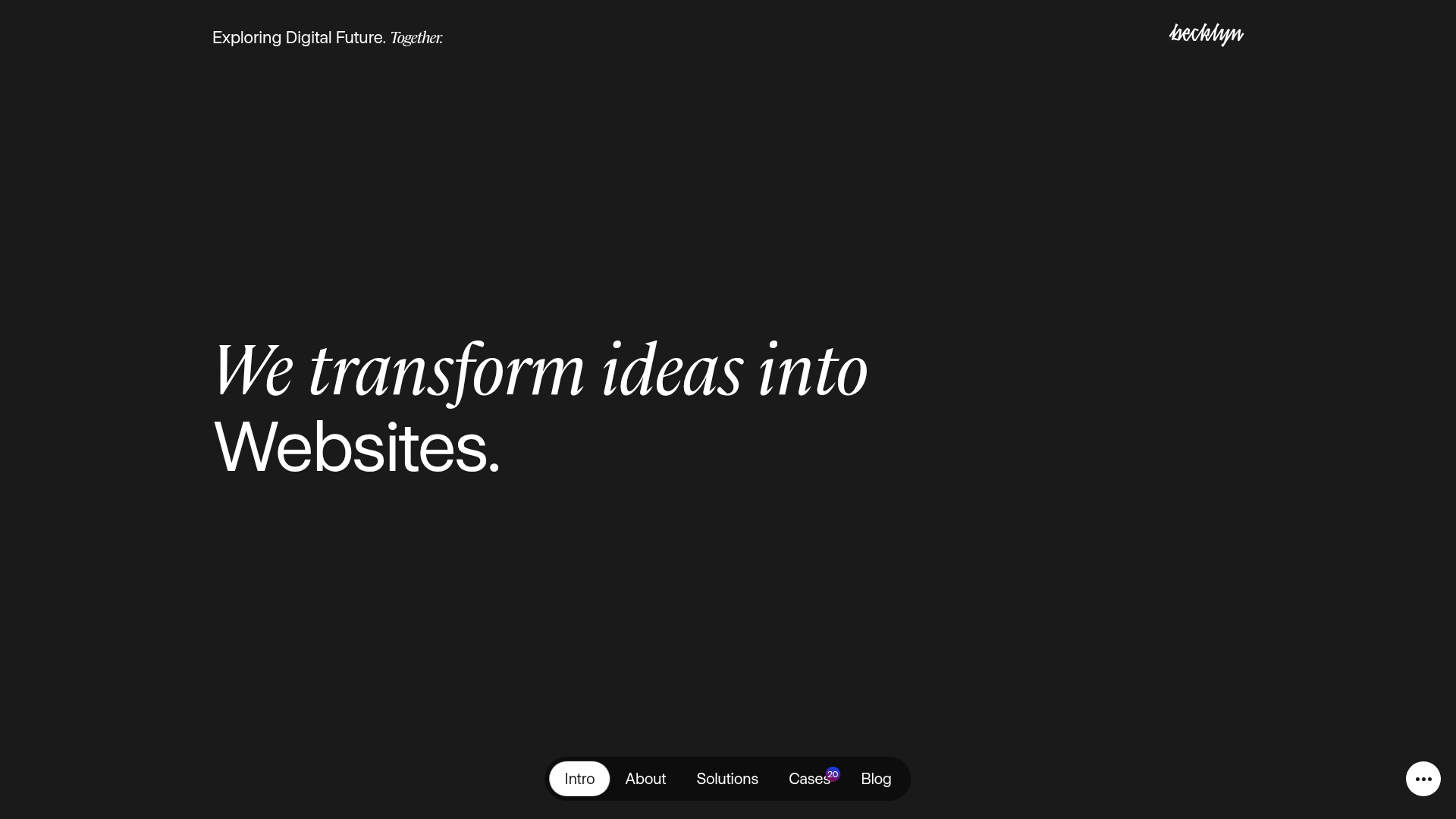 Becklyn Agency Dark Mode Portfolio