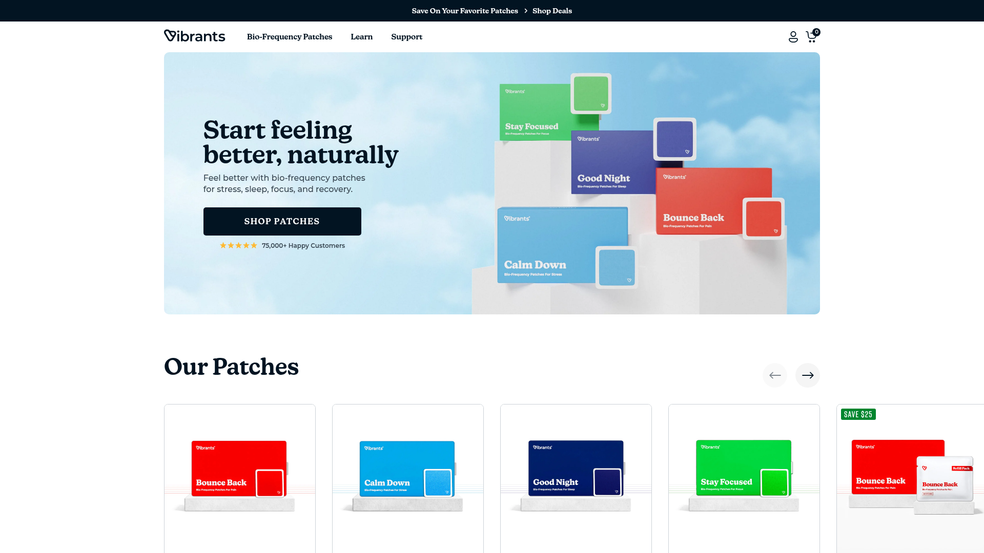 Vibrants Wellbeing E-commerce Landing Page
