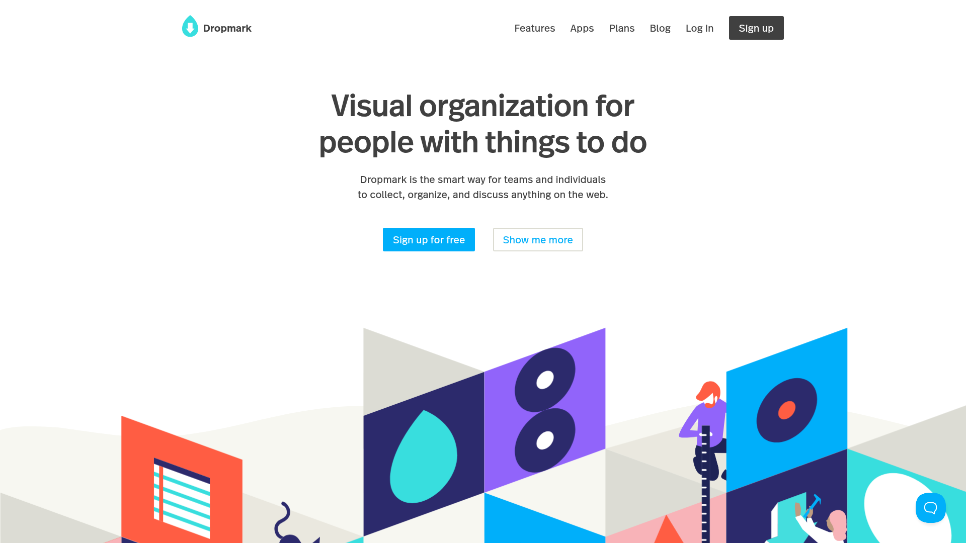 Dropmark Visual Organization Landing Page