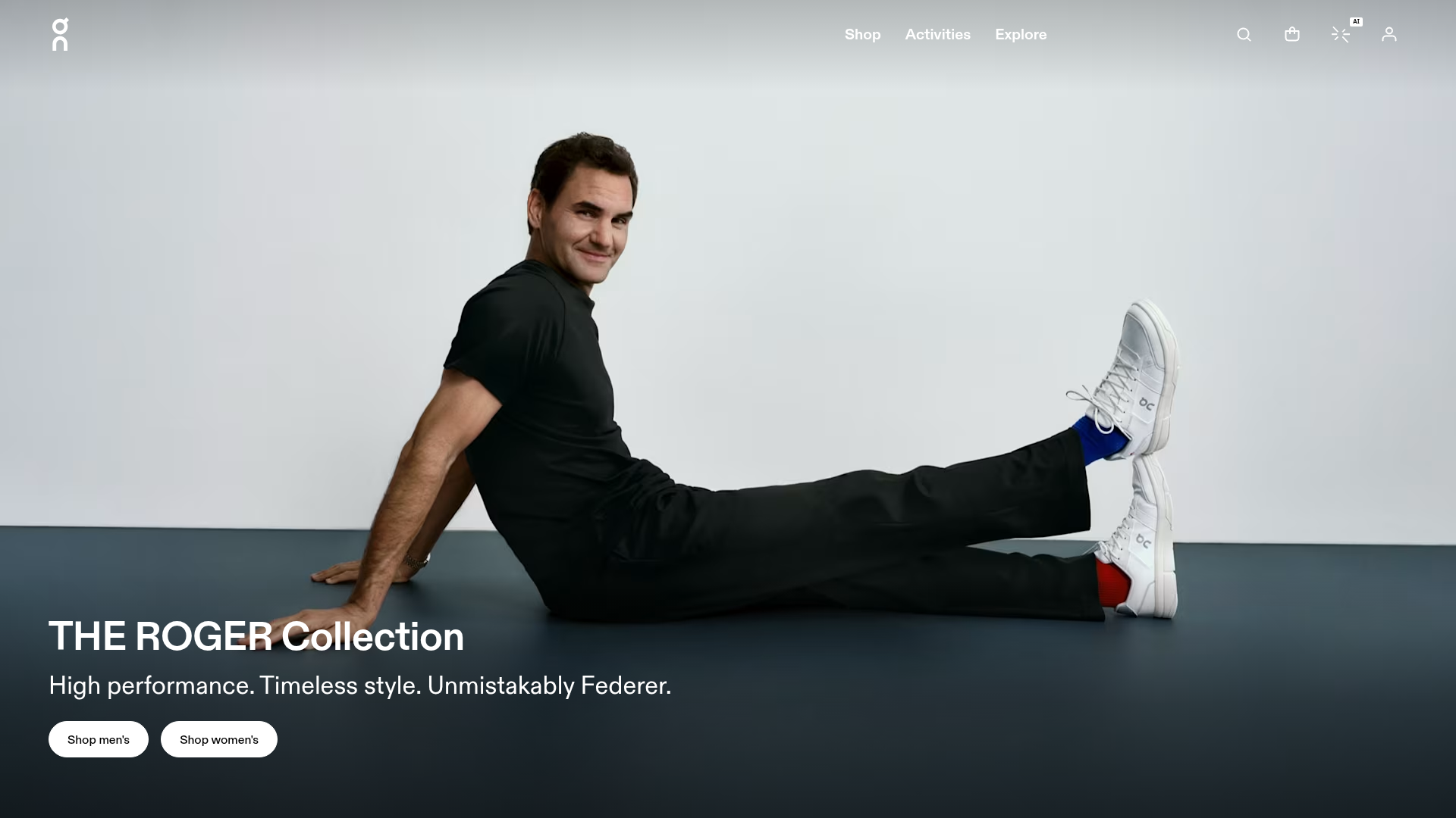 On Shoes Roger Federer Collection Landing Page