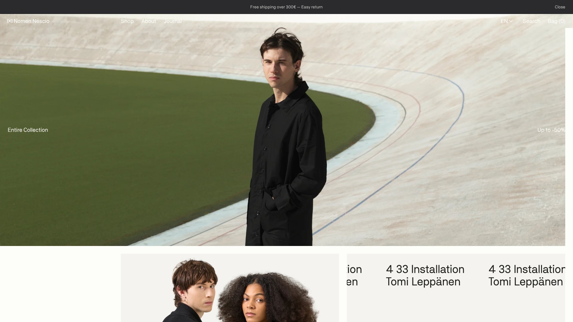 Nomen Nescio Minimalist E-commerce Layout