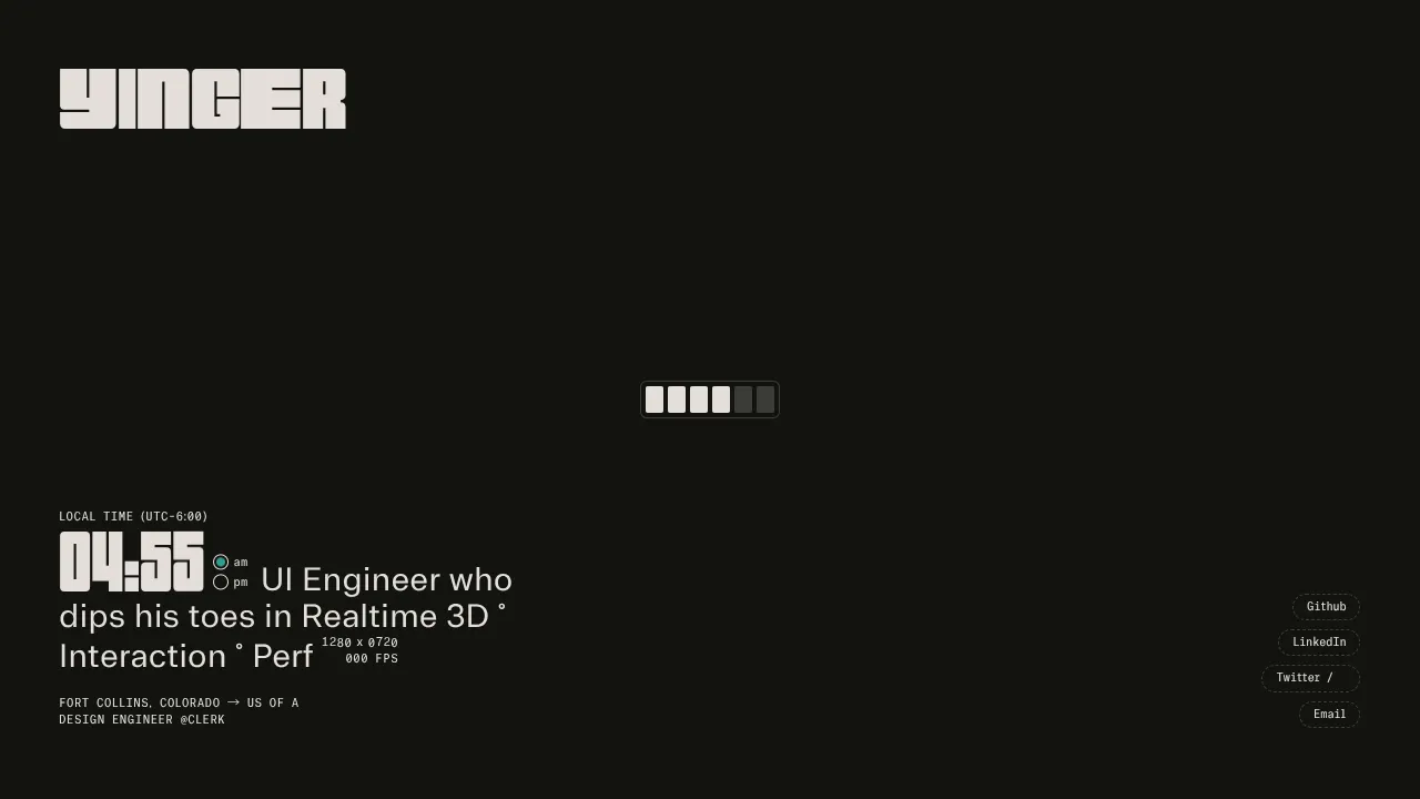 Max Yinger Developer Portfolio Landing