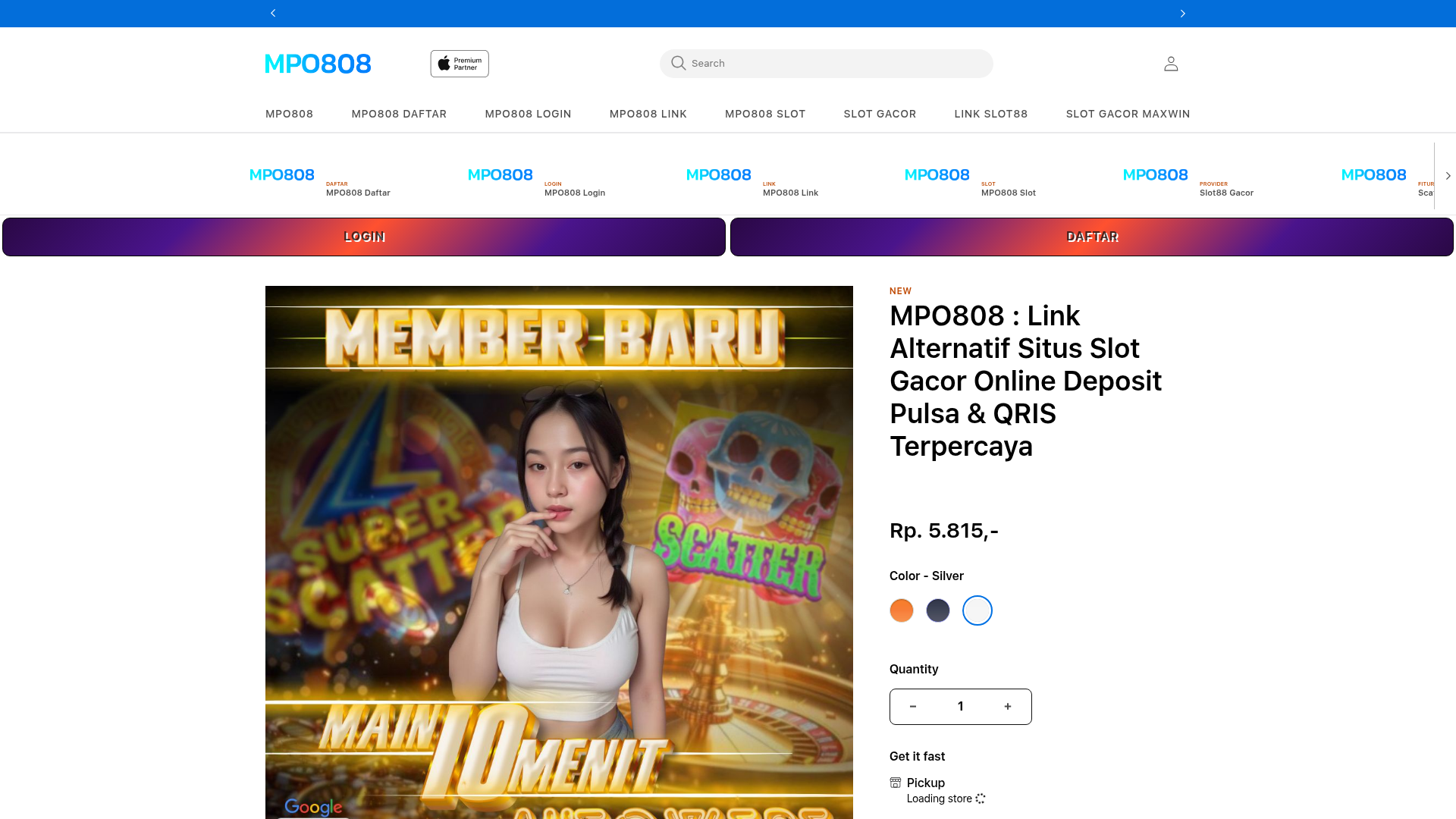 MPO808 Online Gaming Landing Page