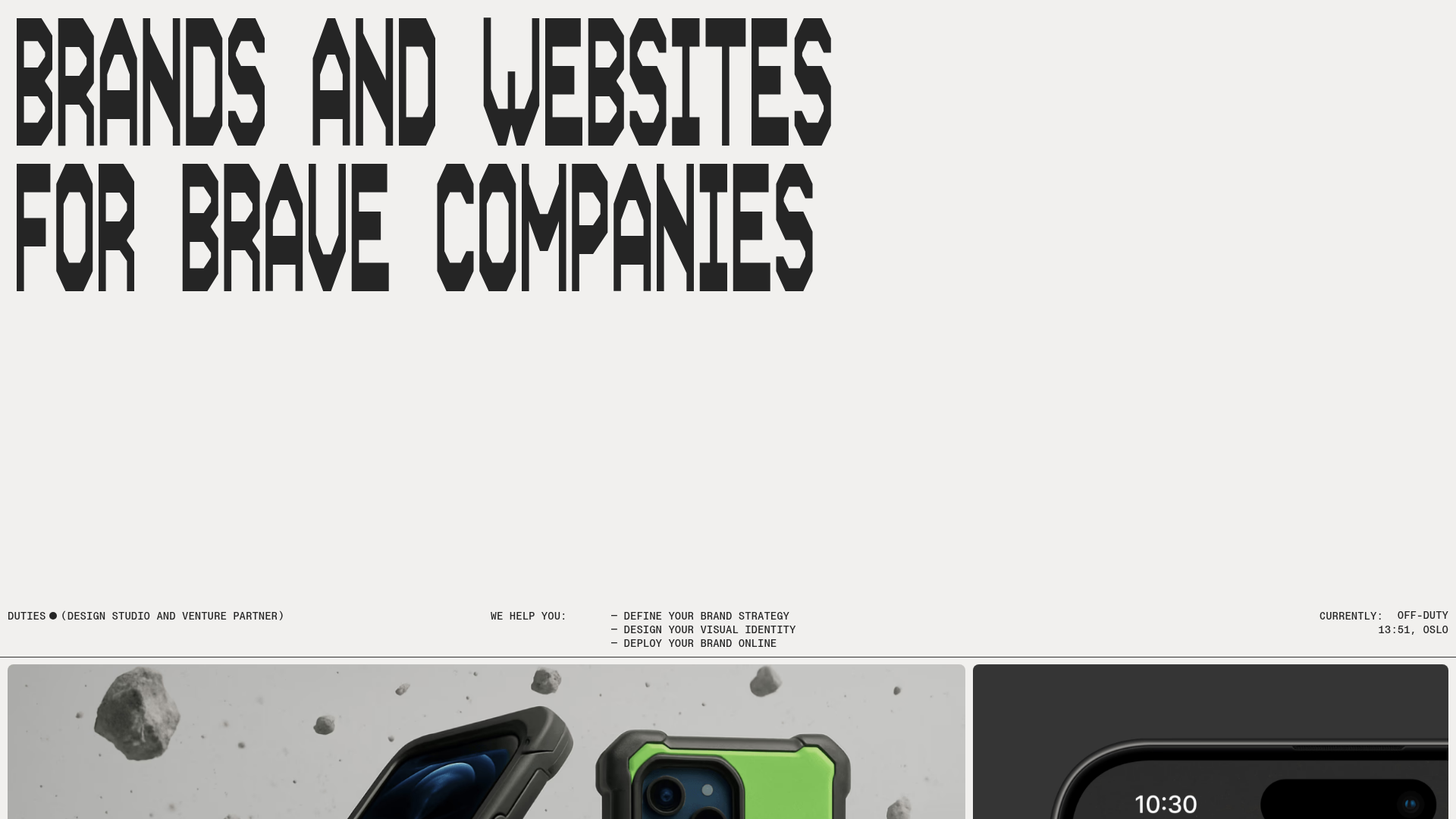 Duties Studio Agency Landing Page