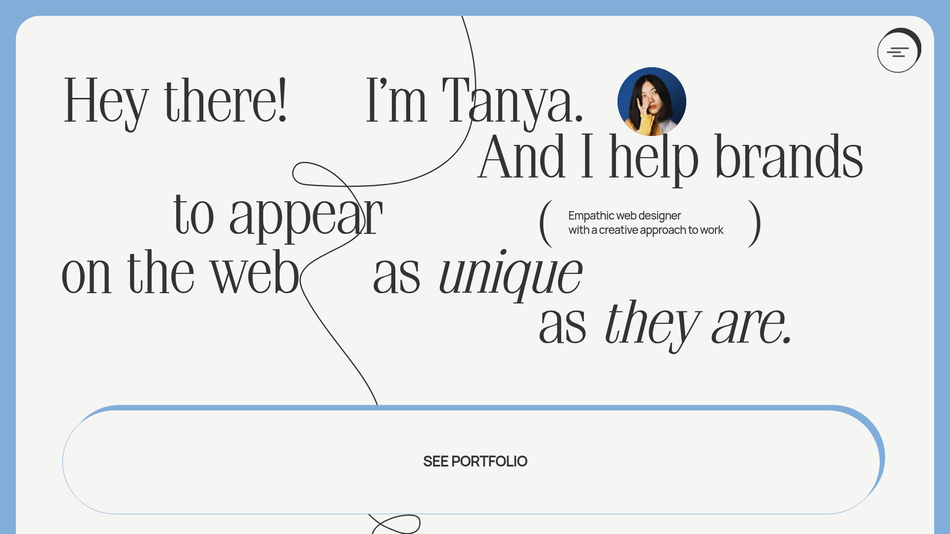 Tanya Creative Portfolio Landing Page