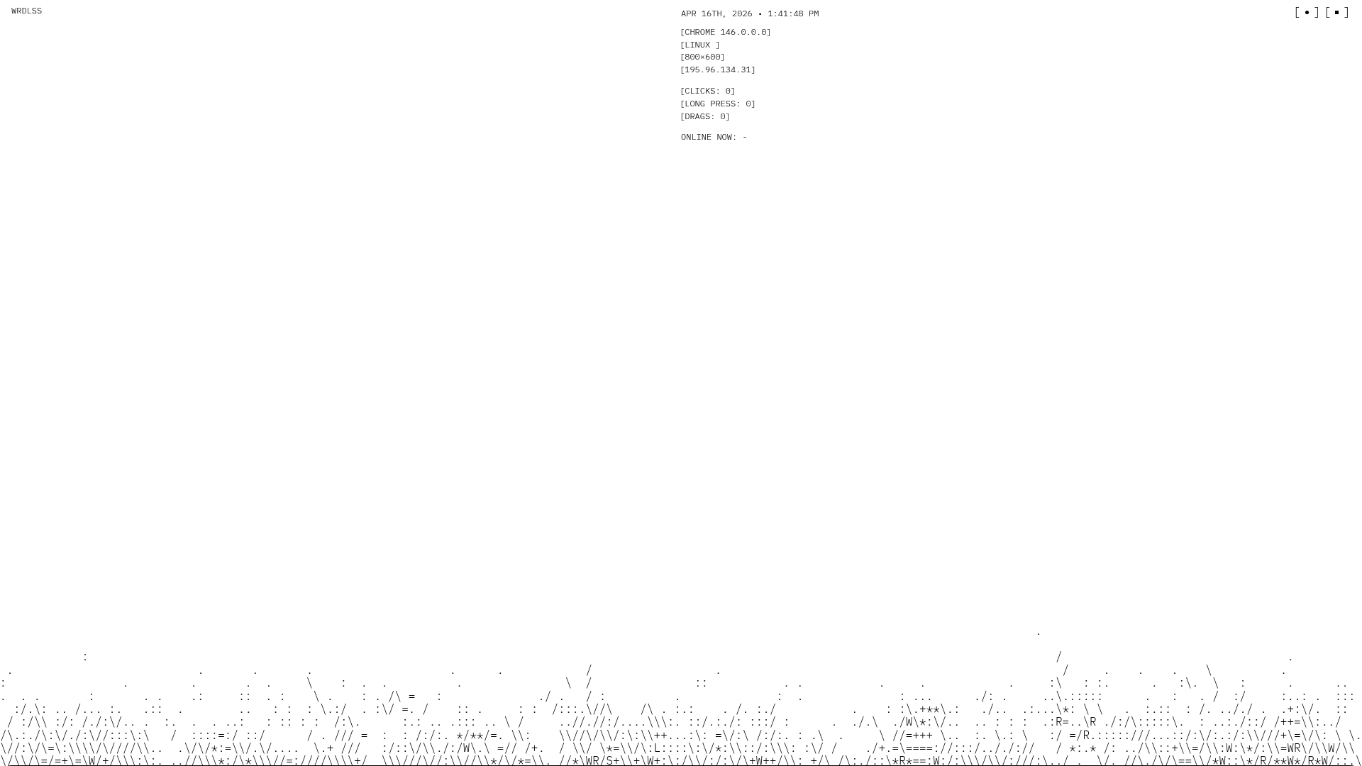 WRDLSS ASCII Aesthetic Portfolio Site