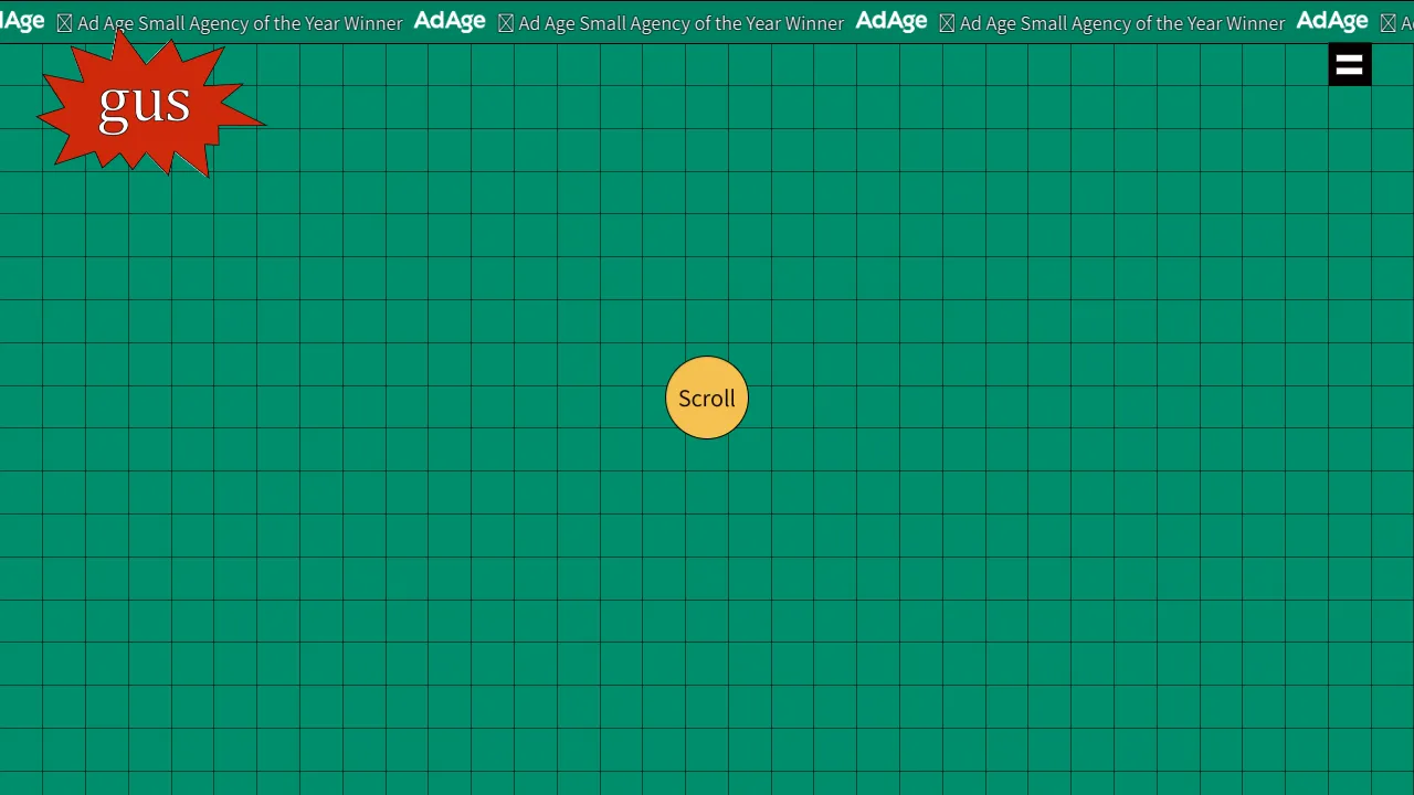 Gus Portfolio Three.js Canvas Landing