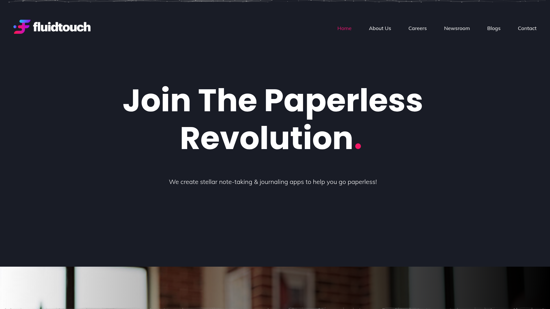 Fluid Touch Software Landing Page