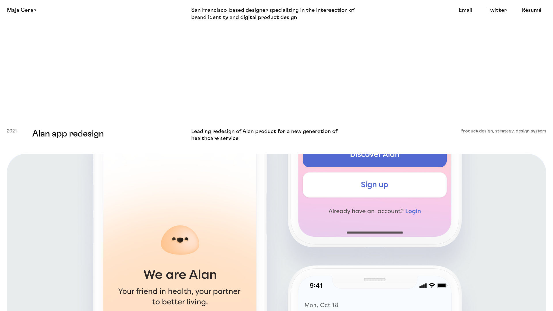 Maja Cerar Minimalist Portfolio Template