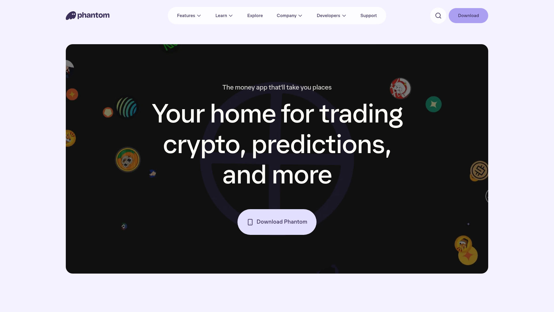 Phantom Crypto Wallet Landing Page