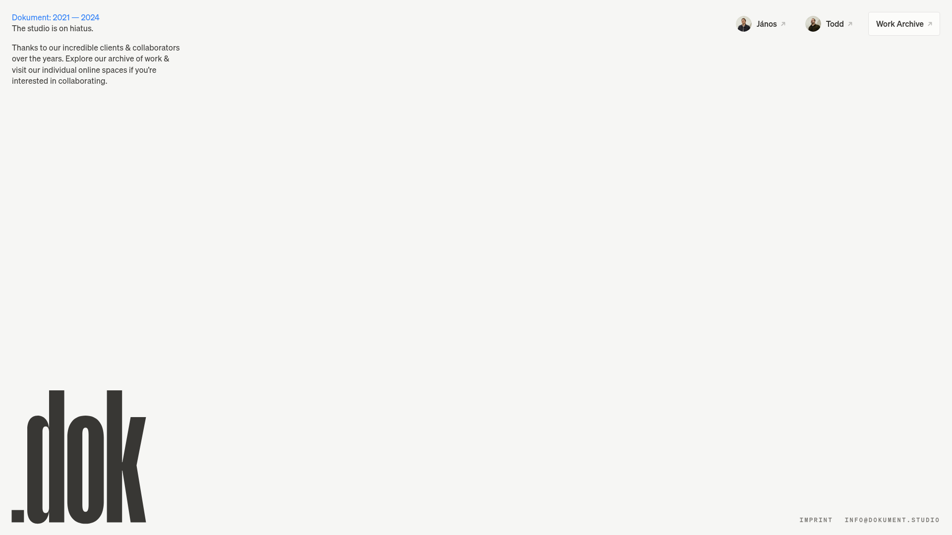 Dokument Studio Minimalist Portfolio Landing