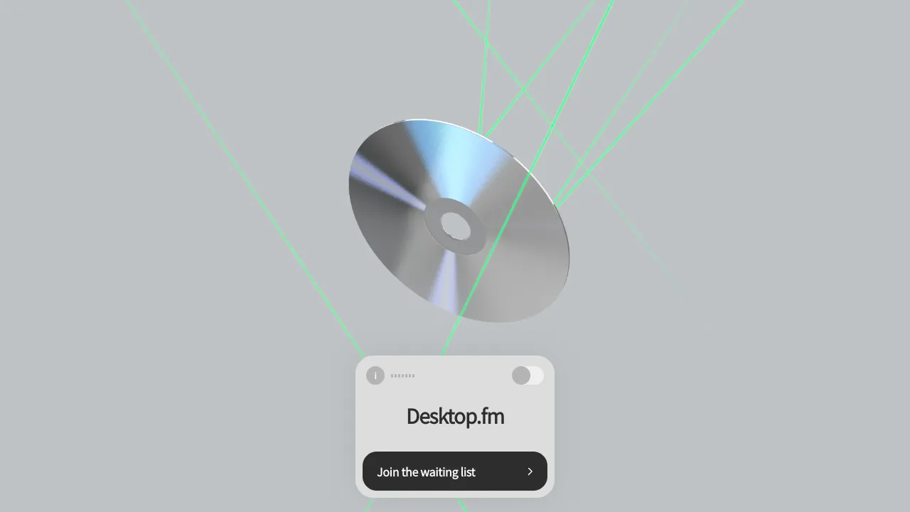 Desktop.fm 3D Hero Landing Page